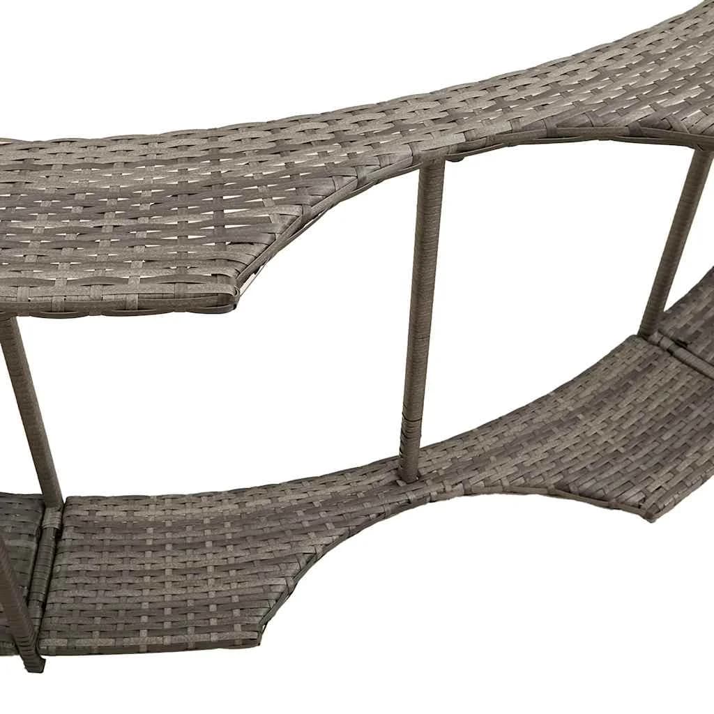 Hot Tub Surround s shranjevanjem in leseno stopnico Grey - slika 9