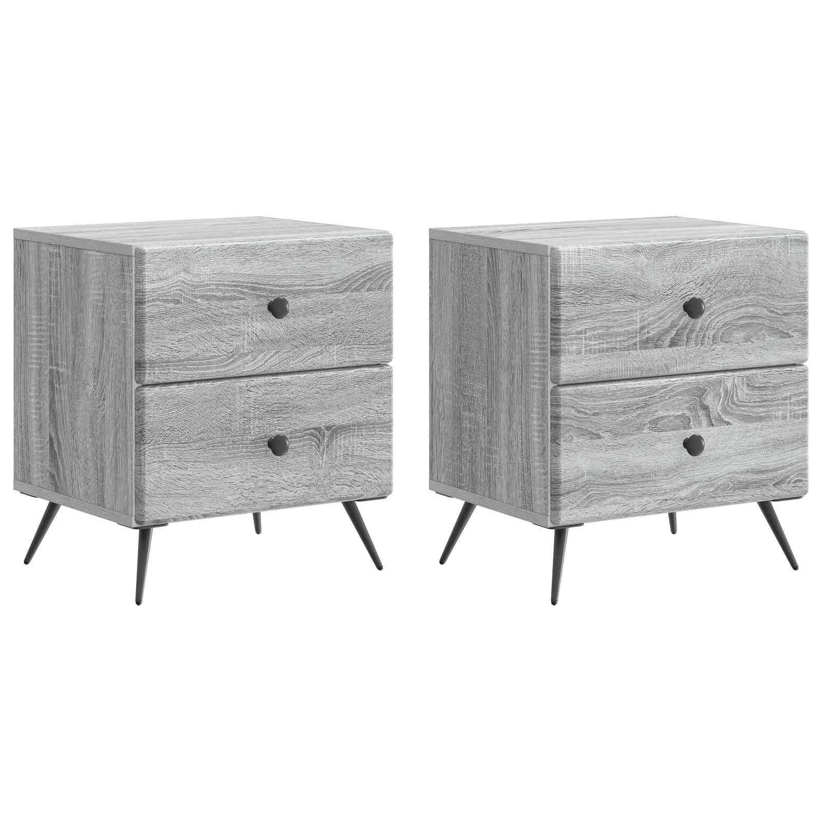 Nočna omarica 2 kos Siva Sonoma 43 x 34,5 x 47,5 cm - slika 2