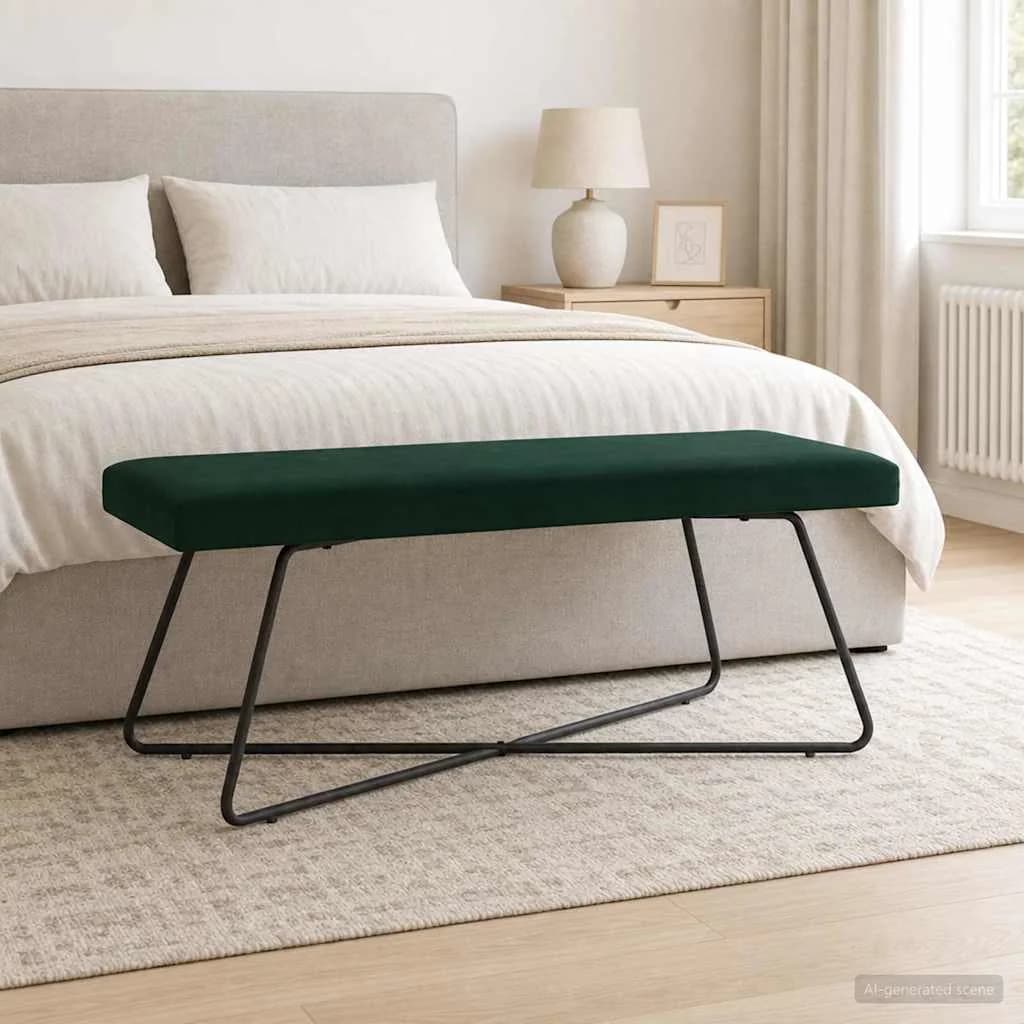 klop Temno zelena 110 x 40 x 45 cm Žamet