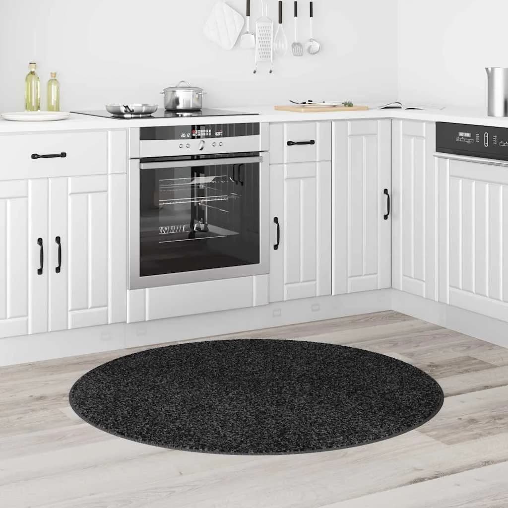 Antiskluzna Shaggy Preproga Temno siva 120 x 120 cm PP - slika 3