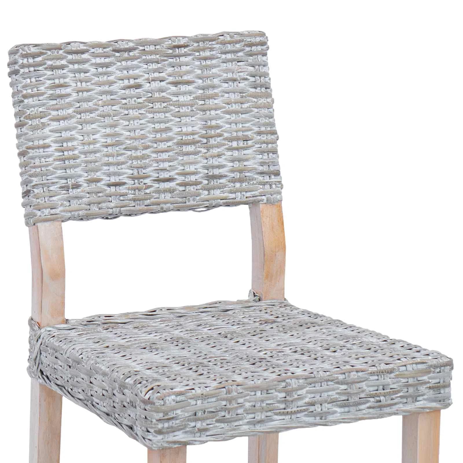 Jedilni stol 2 kos Kubu rattan Bela pranja 46 x 55 x 84 cm - slika 8