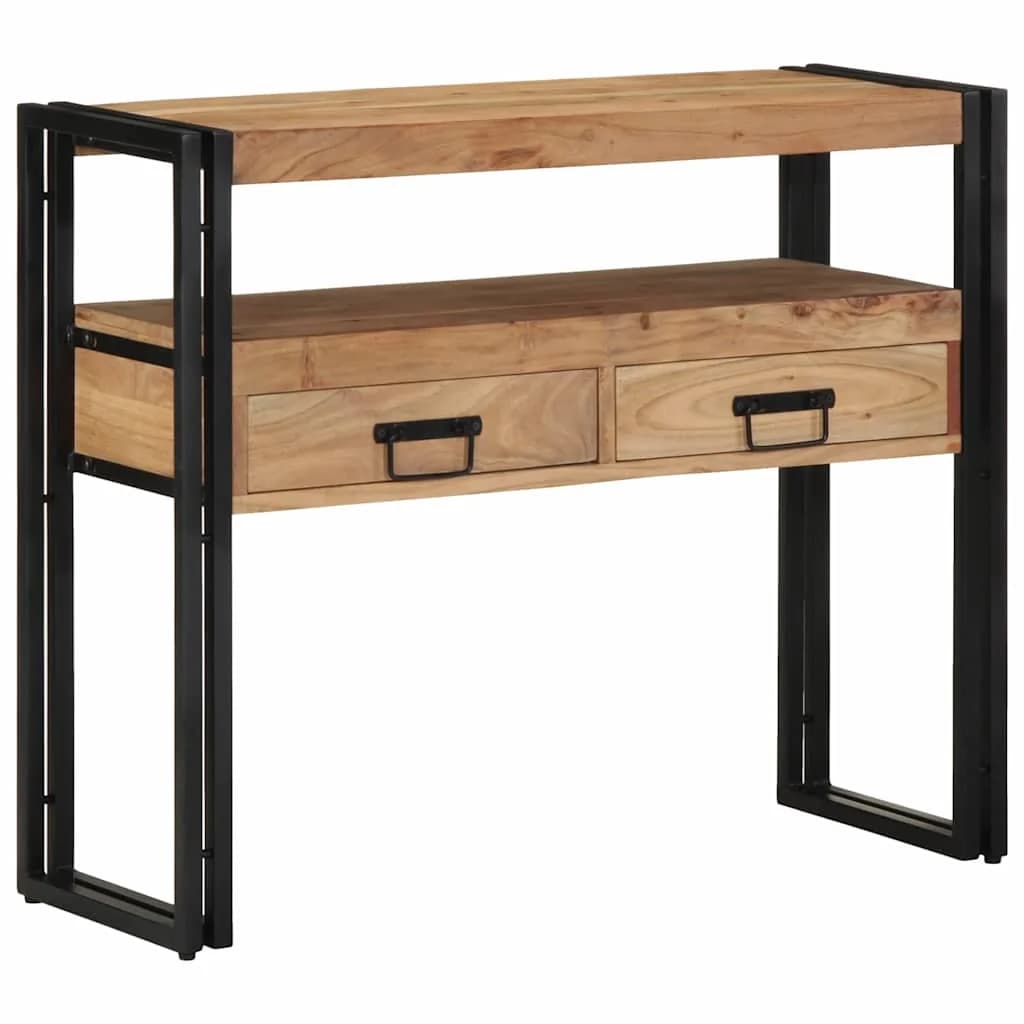 Konzolna miza Rjava 90 x 33 x 75 cm Masiven les akacije
