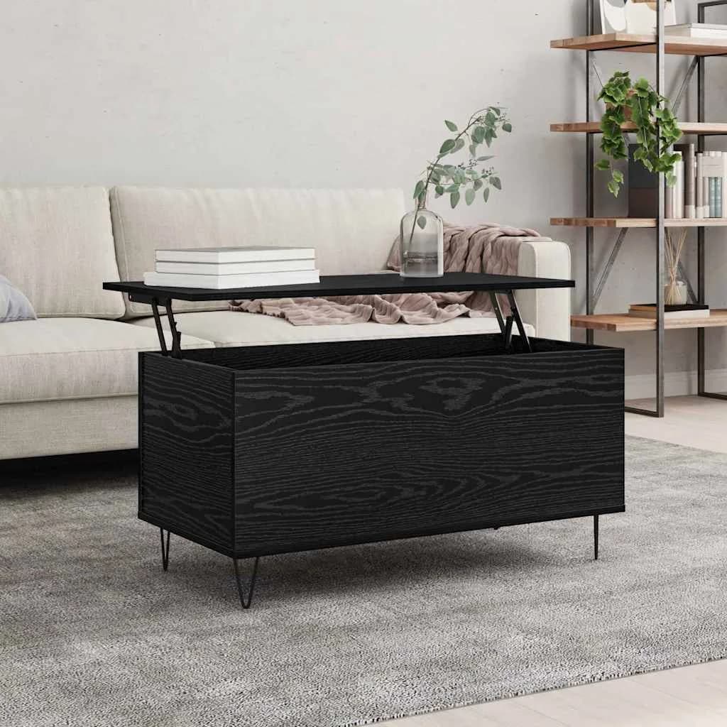 Klubska miza Črni hrast 90 x 44.5 x 45 cm Inženirski les - slika 4