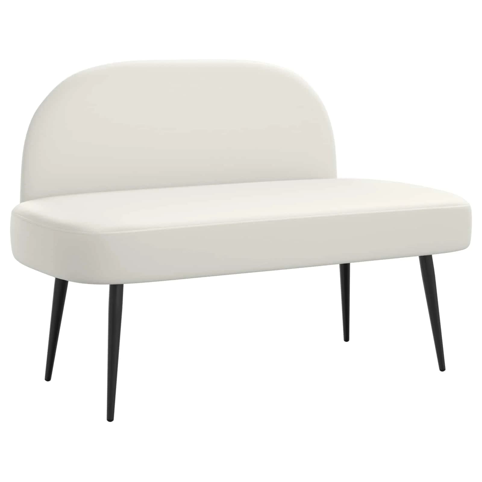 Oblazinjena klop z naslonom Bela 110 x 60 x 76 cm Umetno usnje - slika 2