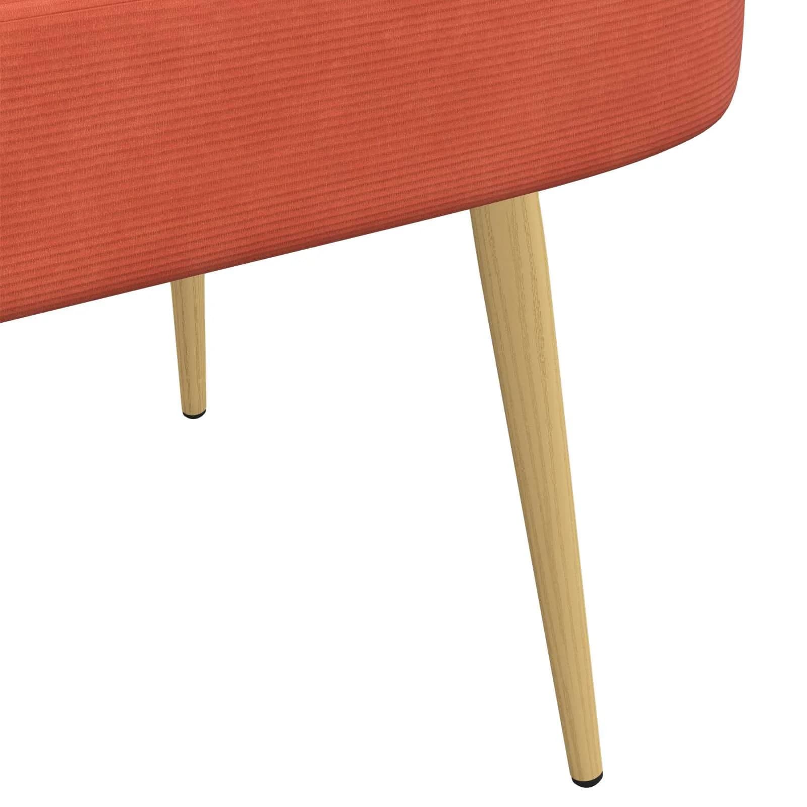 Oblazinjena klop z naslonom Rdeče oranžna 110 x 60 x 76 cm - slika 6