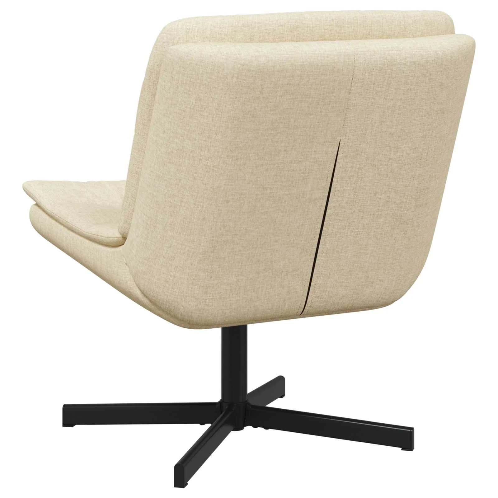 Vrtljiv stol krema 63 x 75 x 76 cm blago - slika 4