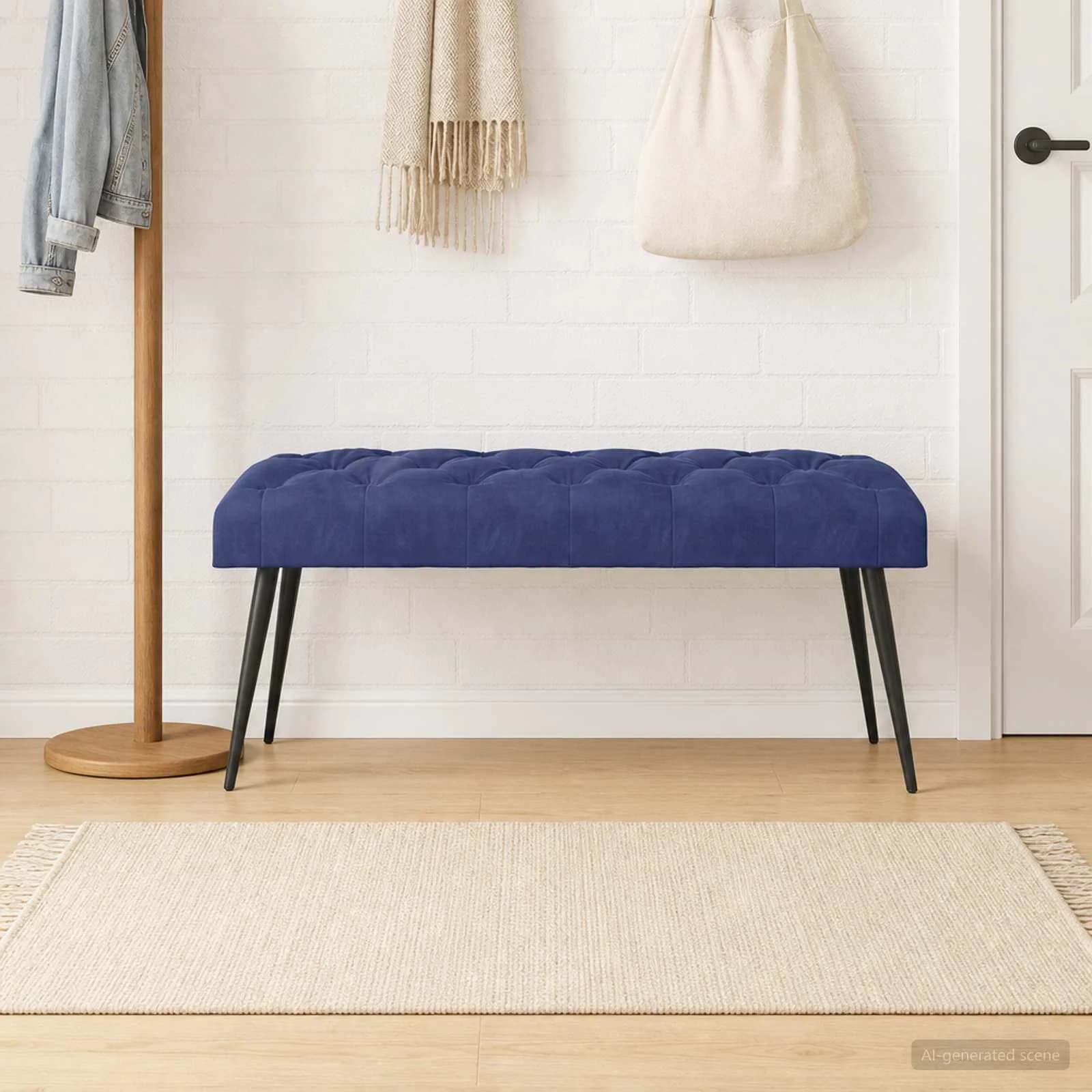 Klop s gumbnim oblazinjenjem Policijska modra 110 x 40 x 46 cm - slika 4