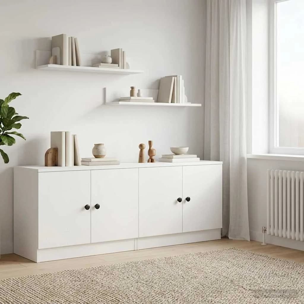 Shranjevalna omara za loft posteljo 2 kos Bela 66 x 35 x 48 cm - slika 3