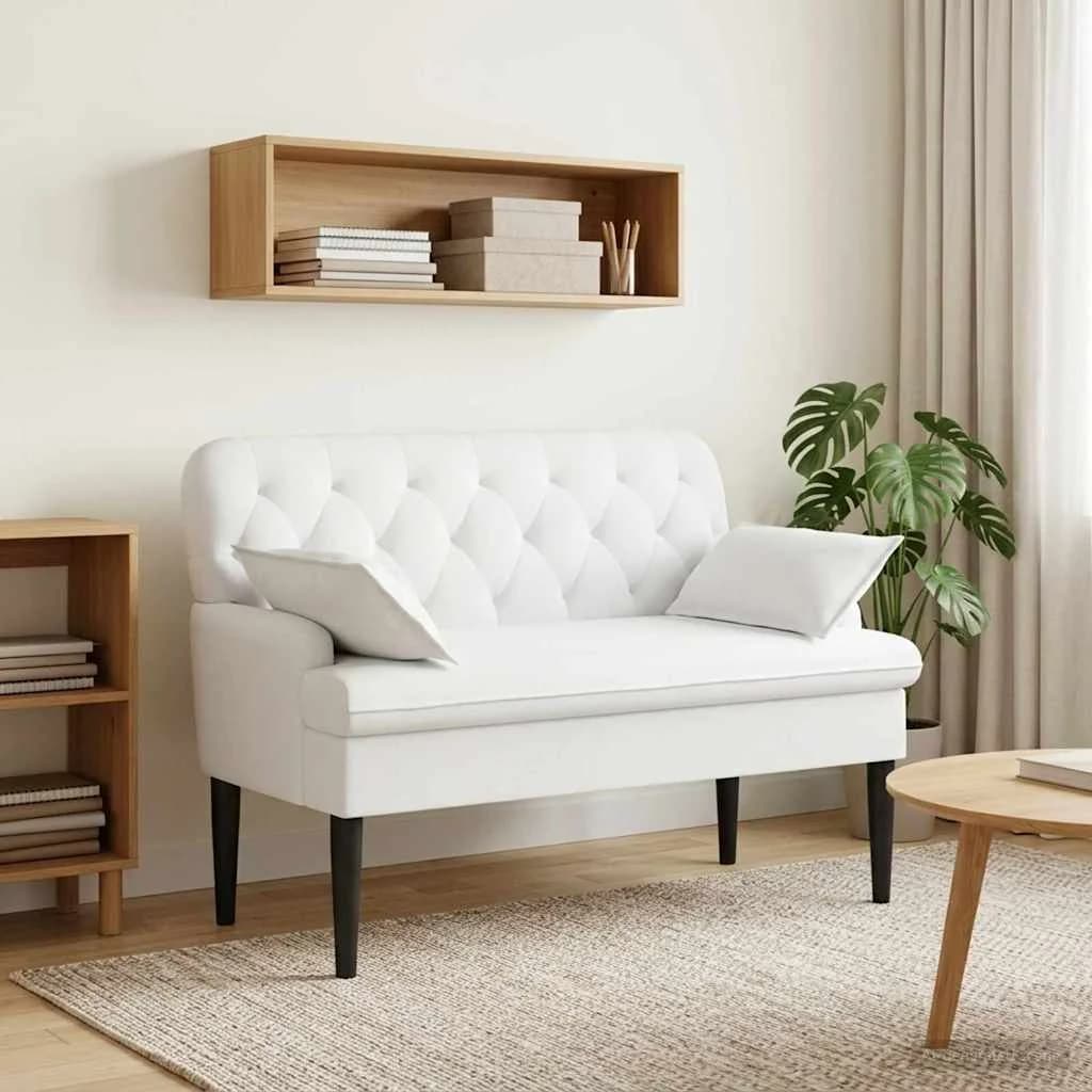 Dvojnica s gumbi Bela 111 x 68 x 80 cm Blago