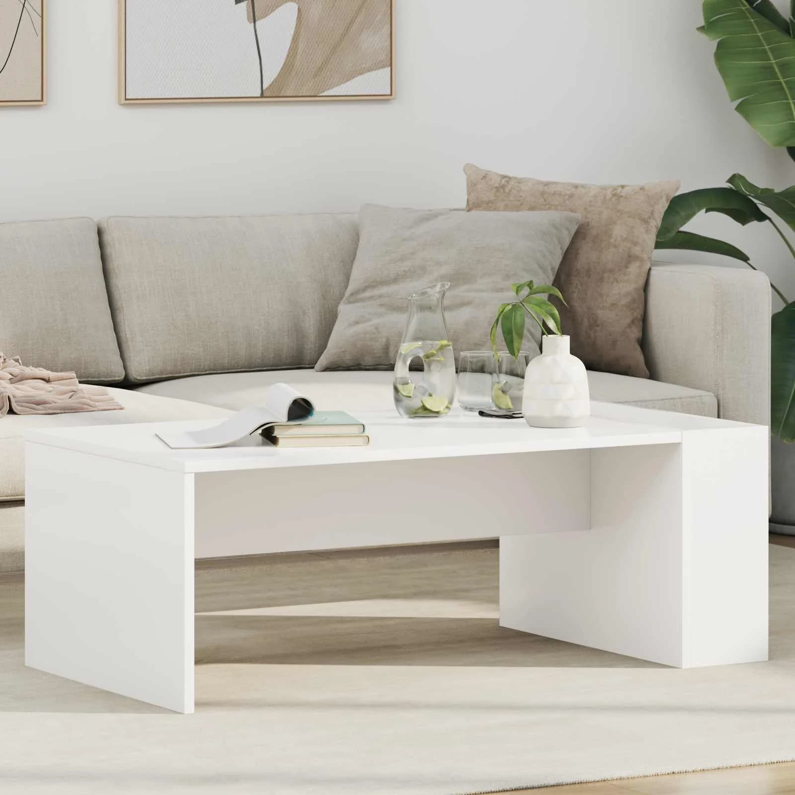 Klubska miza Bela 95 x 50 x 34 cm Inženirski les
