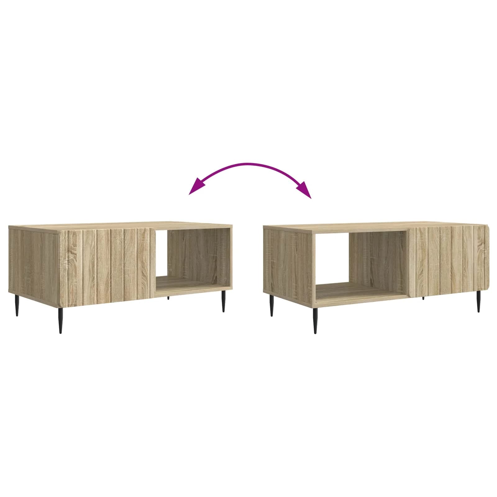 Klubska miza Sonoma hrast 90 x 50 x 40 cm Inženirski les - slika 10