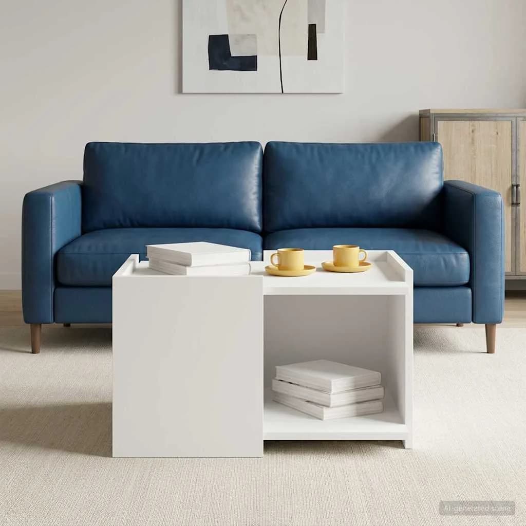 Klubska miza Bela 50,5 x 50 x 33 cm Inženirski les