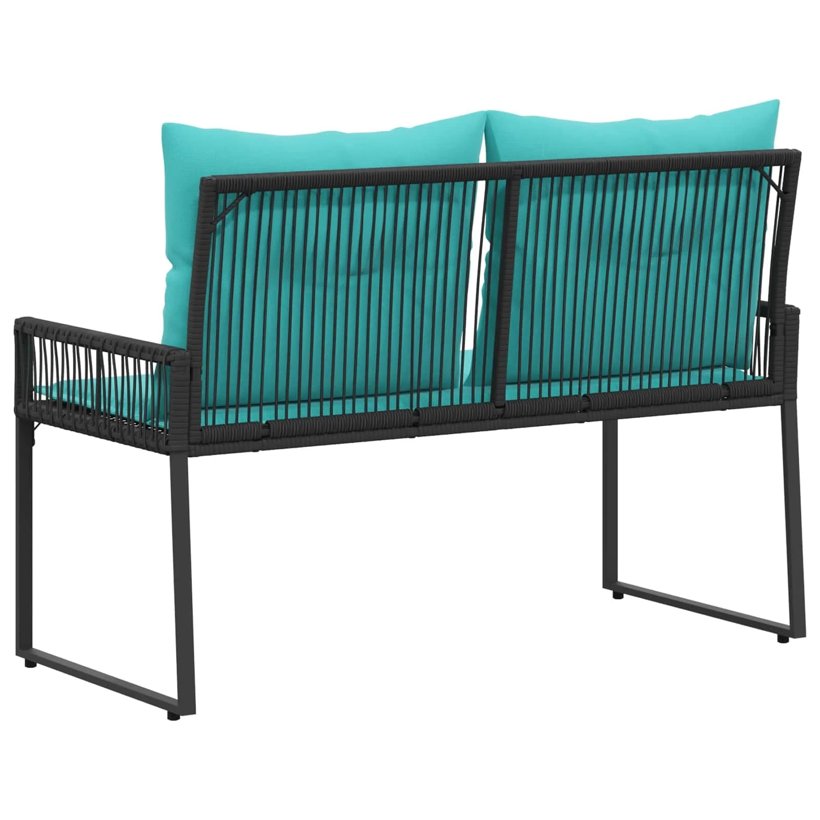 Zunanja klop 2 -Seater 4 kos 110 x 59 x 82 cm poli ratan - slika 7
