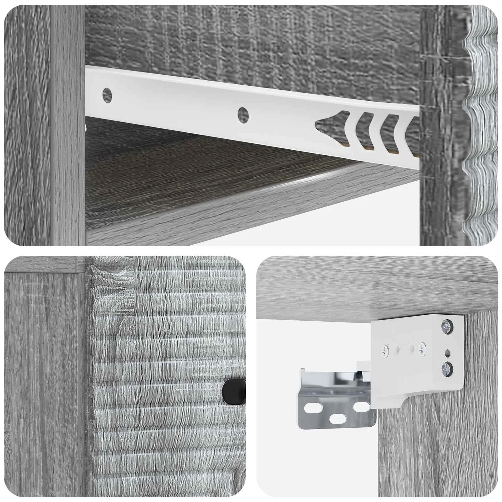Stenski nočni omarici 2 kos Siva Sonoma 34,5 x 33 x 20 cm - slika 10