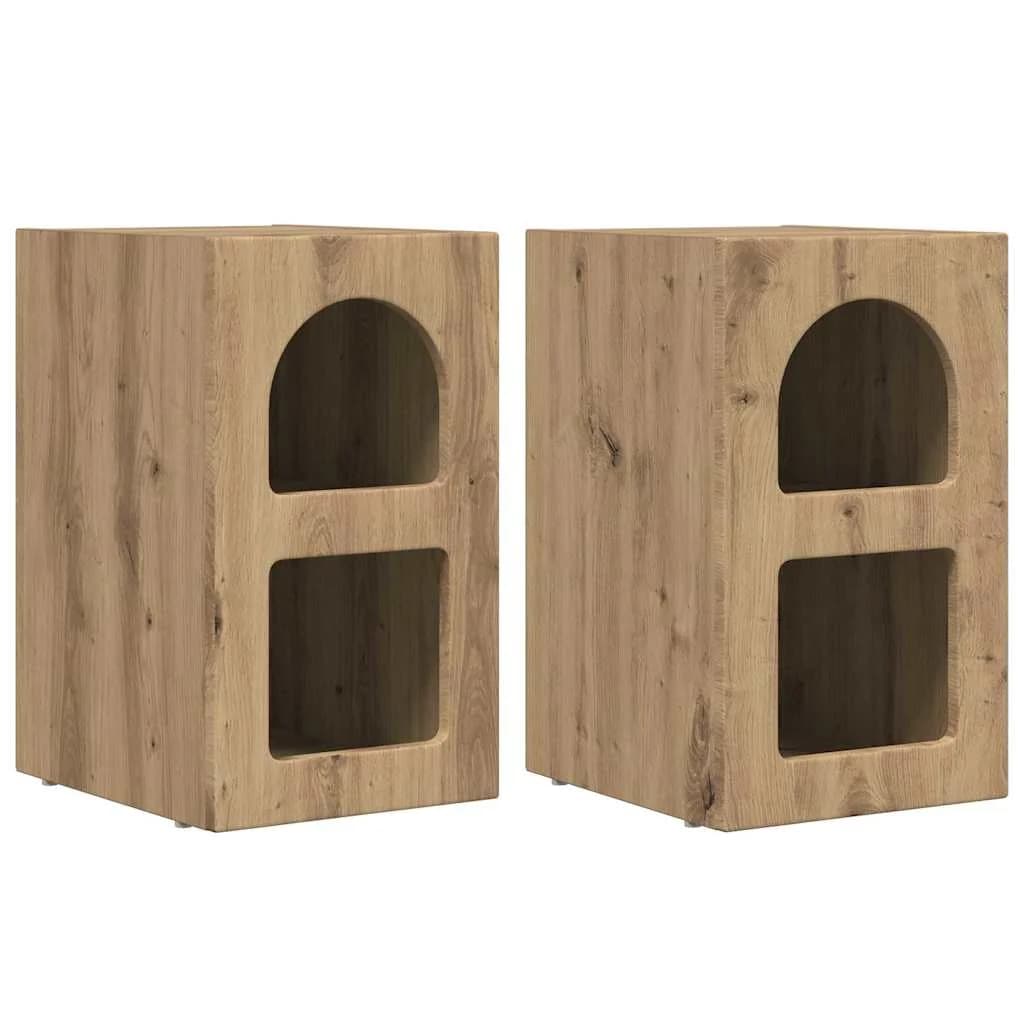 Nočna omarica ELST 2 kos Umetni hrast 29,5 x 33,5 x 50 cm - slika 2