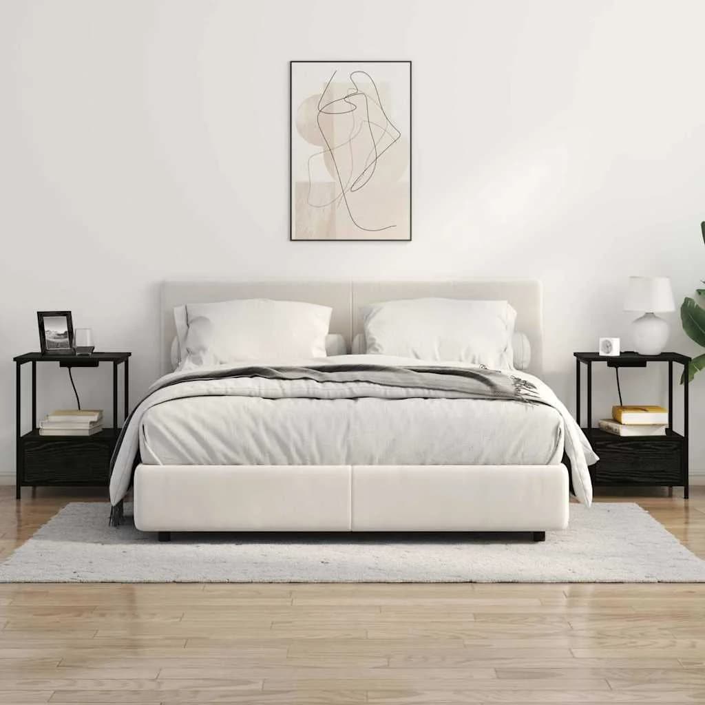 Nočna omarica 2 kos Črna Orehovina 42 x 41 x 56 cm - slika 4