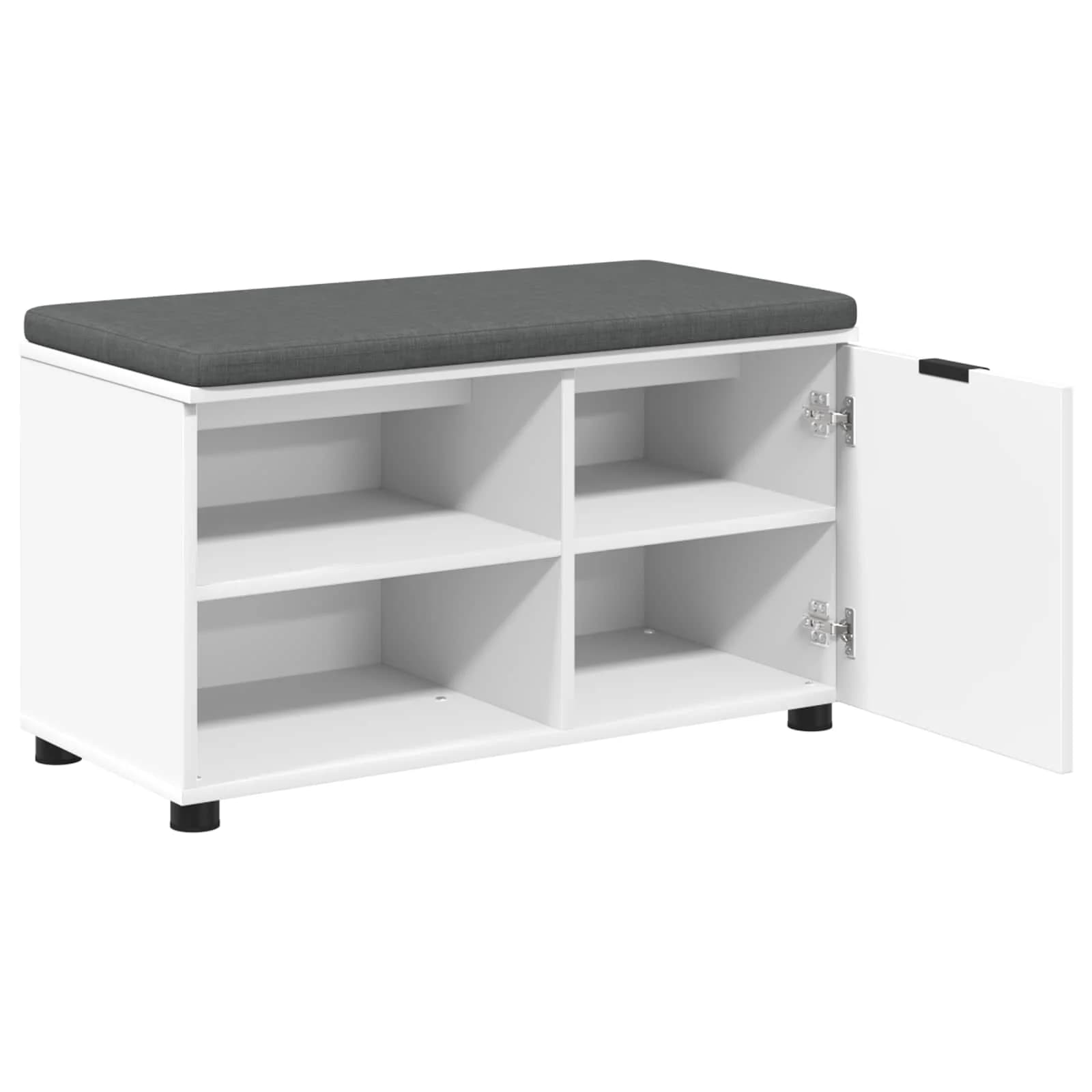 Haldna klop Bela 80 x 38 x 46 cm Oblikovan Les in Tkanina - slika 5