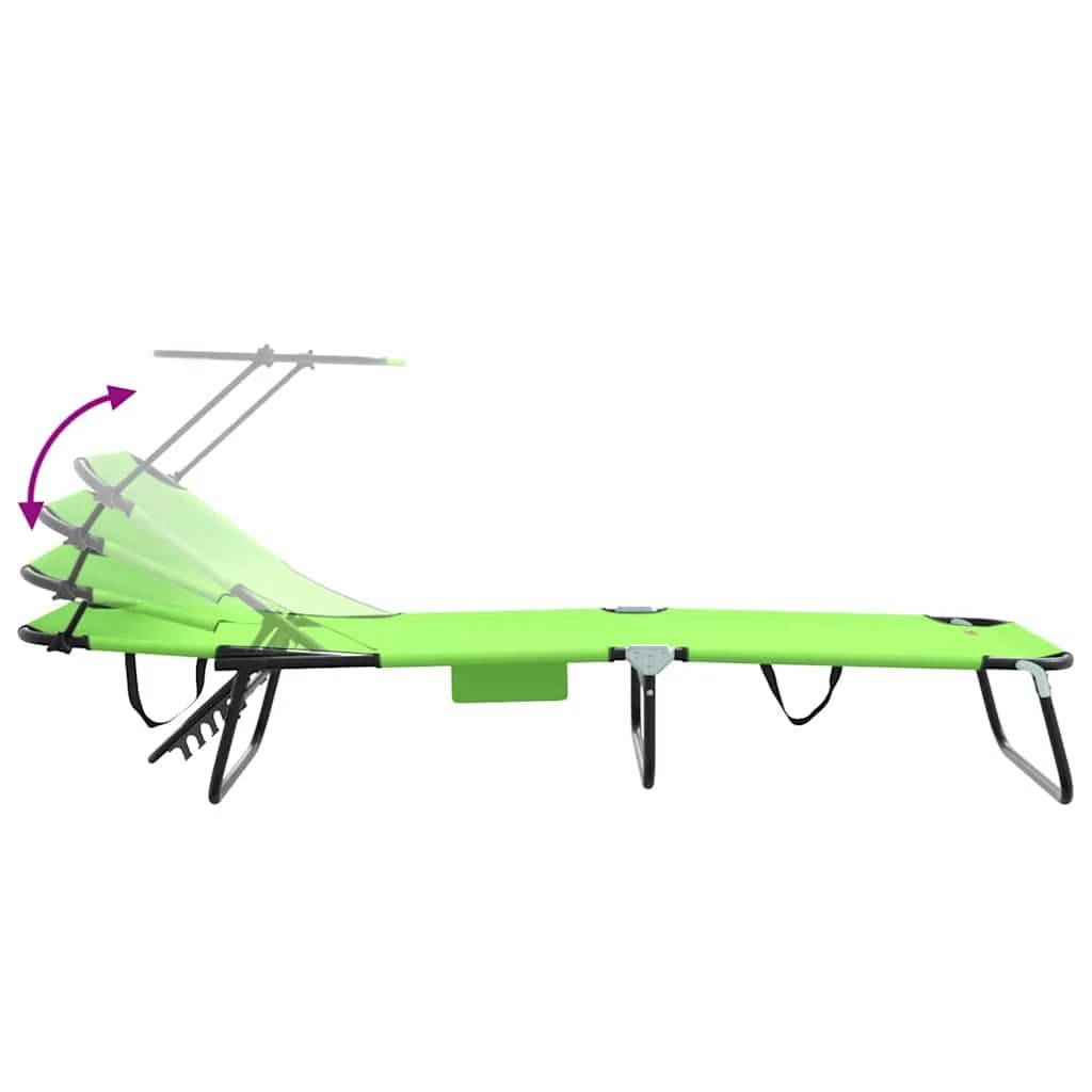 Zložljiv ležalnik Zelena 190 x 57 x 81 cm oxford - slika 9