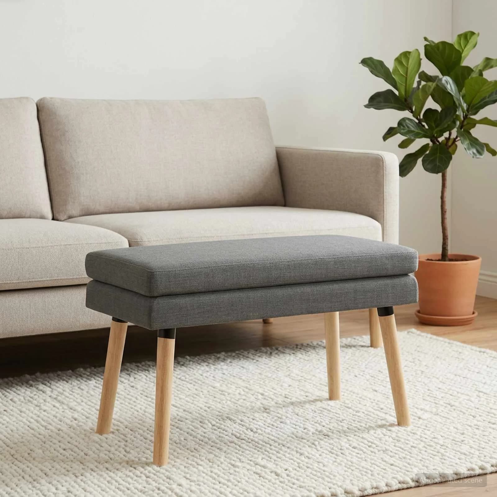 Dvojna klop Temno siva 80 x 40 x 47 cm Blago - slika 3