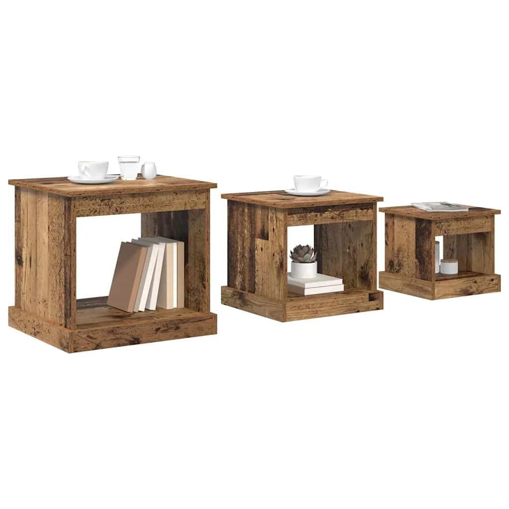 Klubska miza 3 kos Star les 48 x 45 x 45 cm Inženirski les - slika 3