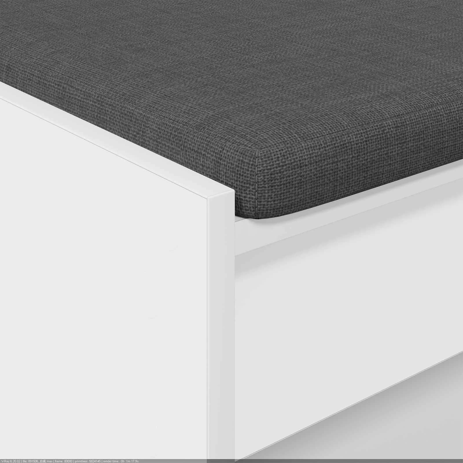 Haldna klop Bela 103 x 38 x 45 cm Oblikovan Les in Tkanina - slika 8