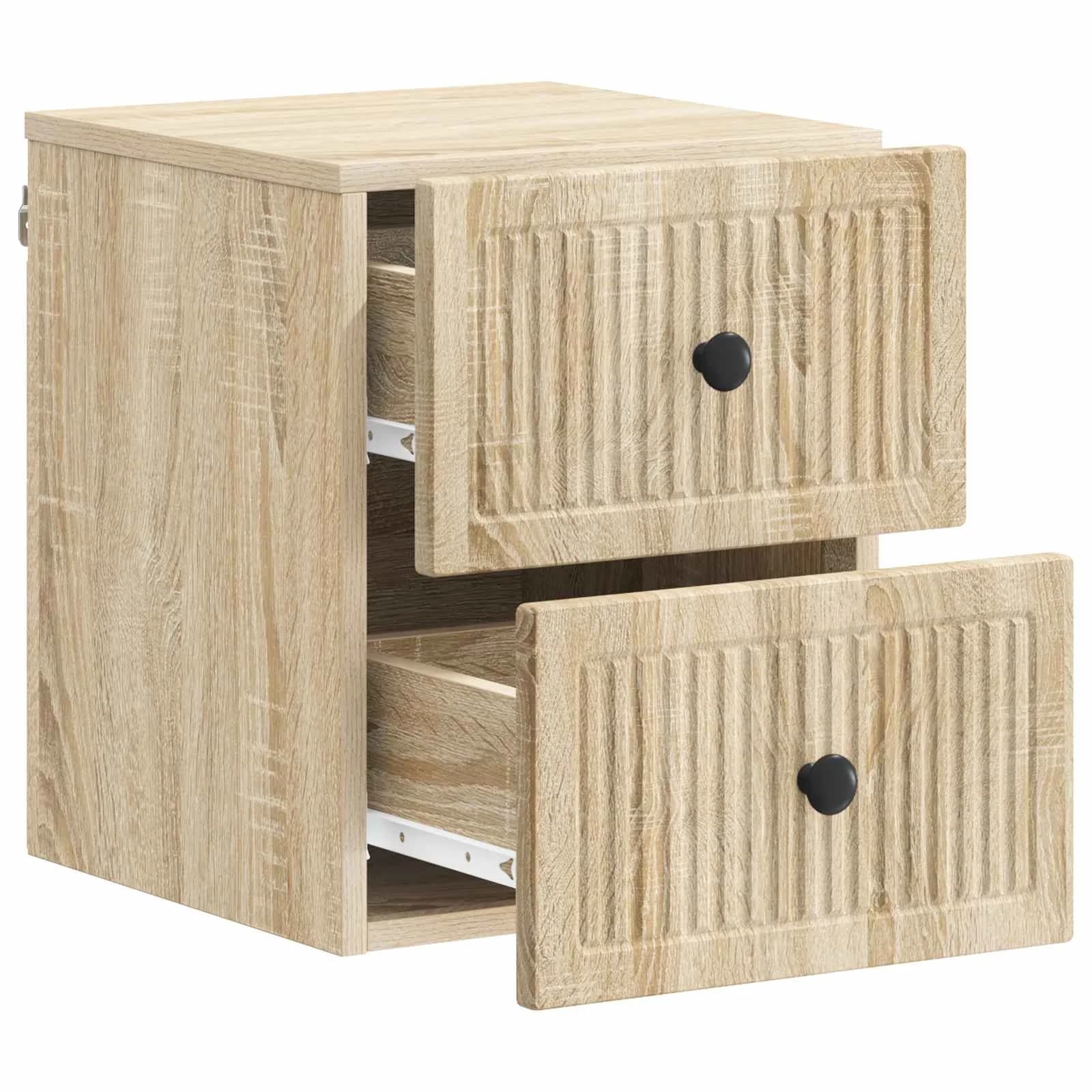Stenski nočni omarici 2 kos Sonoma hrast 33 x 34,5 x 40 cm - slika 6
