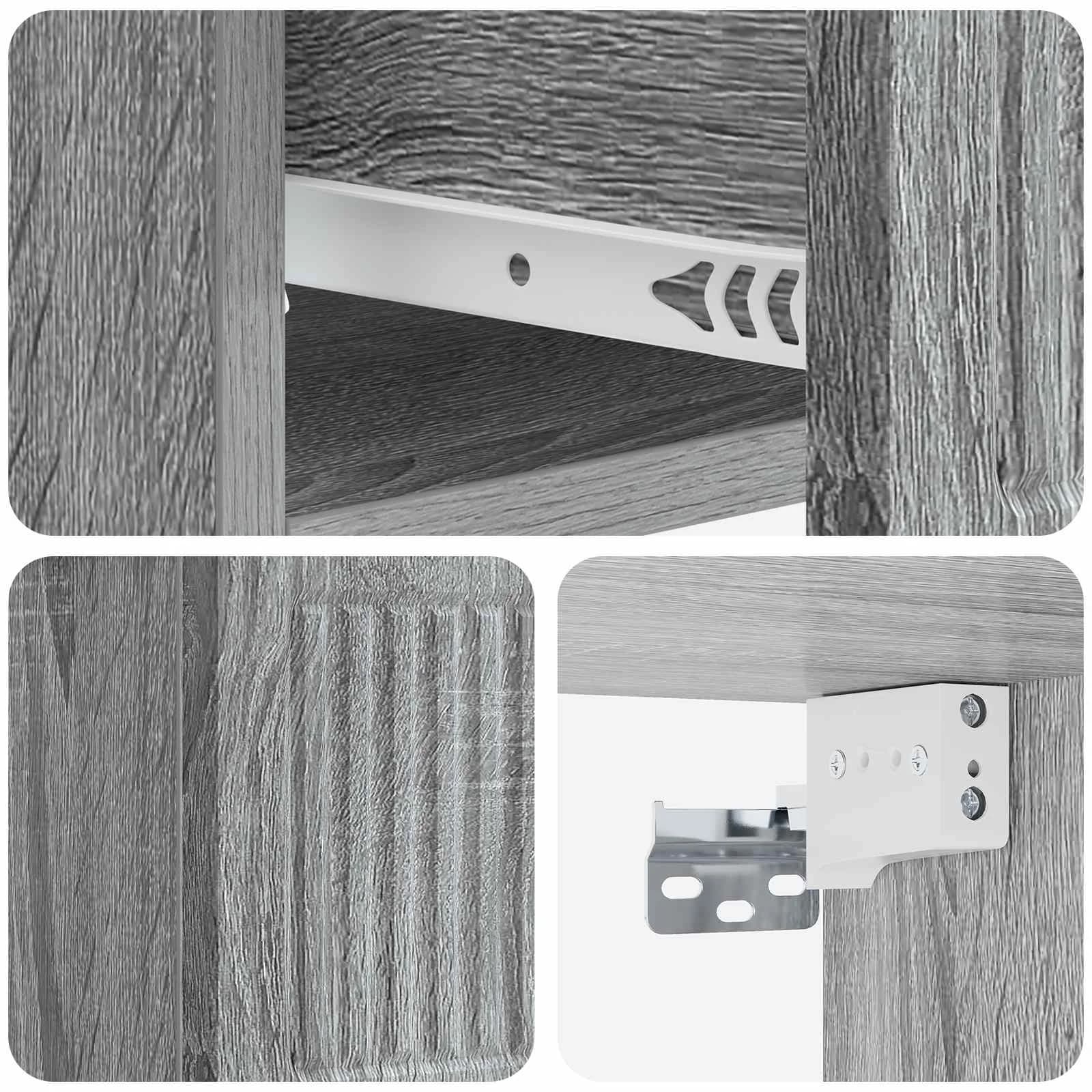 Stenski nočni omarici 2 kos Siva Sonoma 33 x 34,5 x 20 cm - slika 10