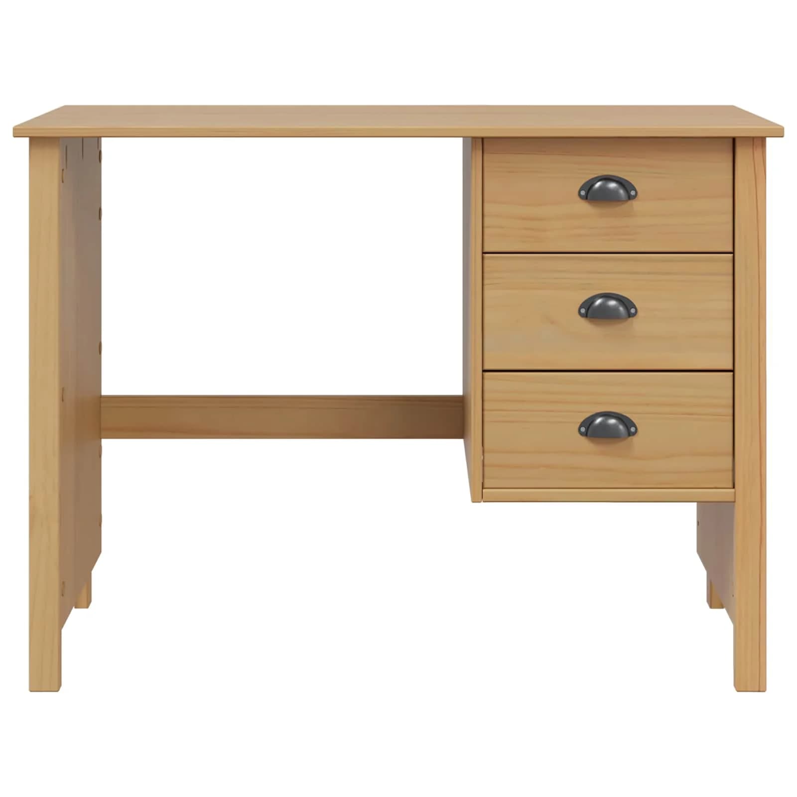 Pisalna miza z predali HILL Medeno rjava 100 x 45 x 74 cm - slika 5
