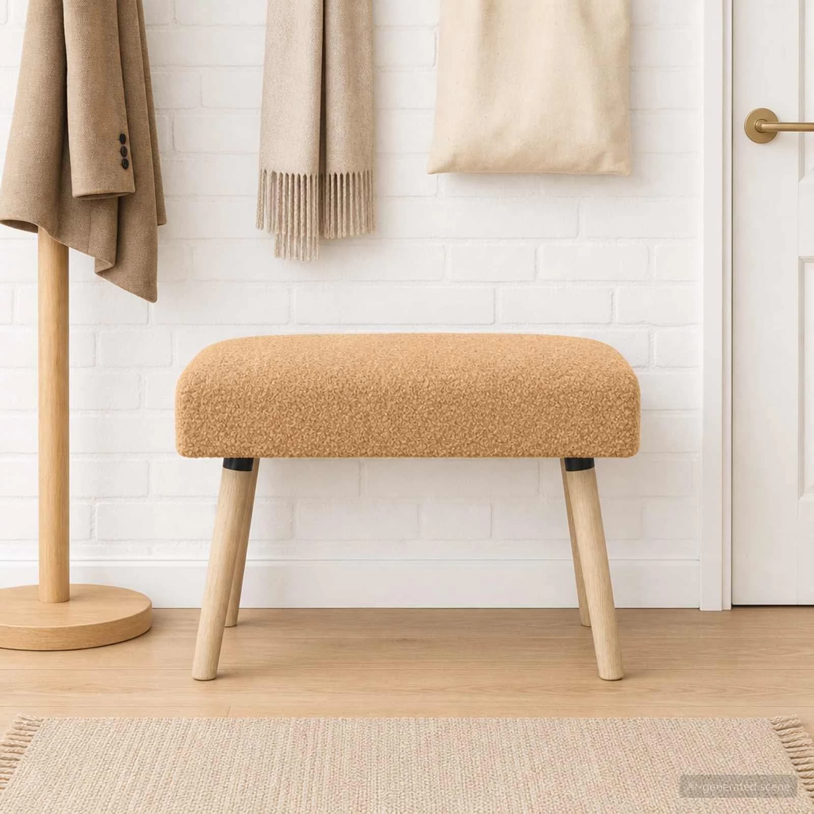 klop Enobarvno Bež 60 x 40 x 45 cm Bouclé - slika 4