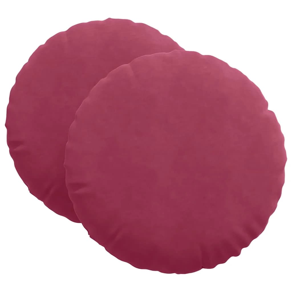 Sedežne blazine 2 kos Žamet Vinorodna rdeča Ø 80 x 29 cm - slika 2