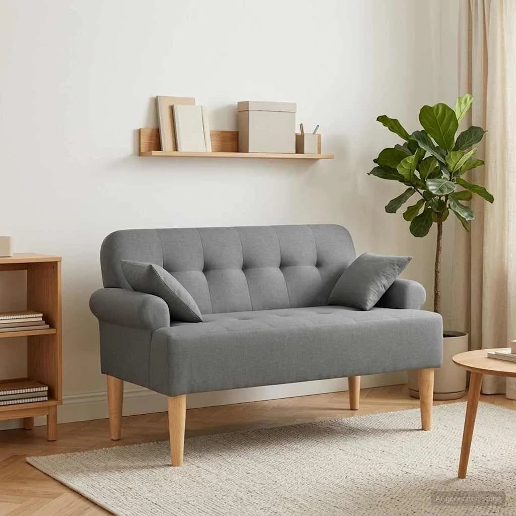Dvojnica s gumbi Temno siva 120 x 65 x 79 cm Blago
