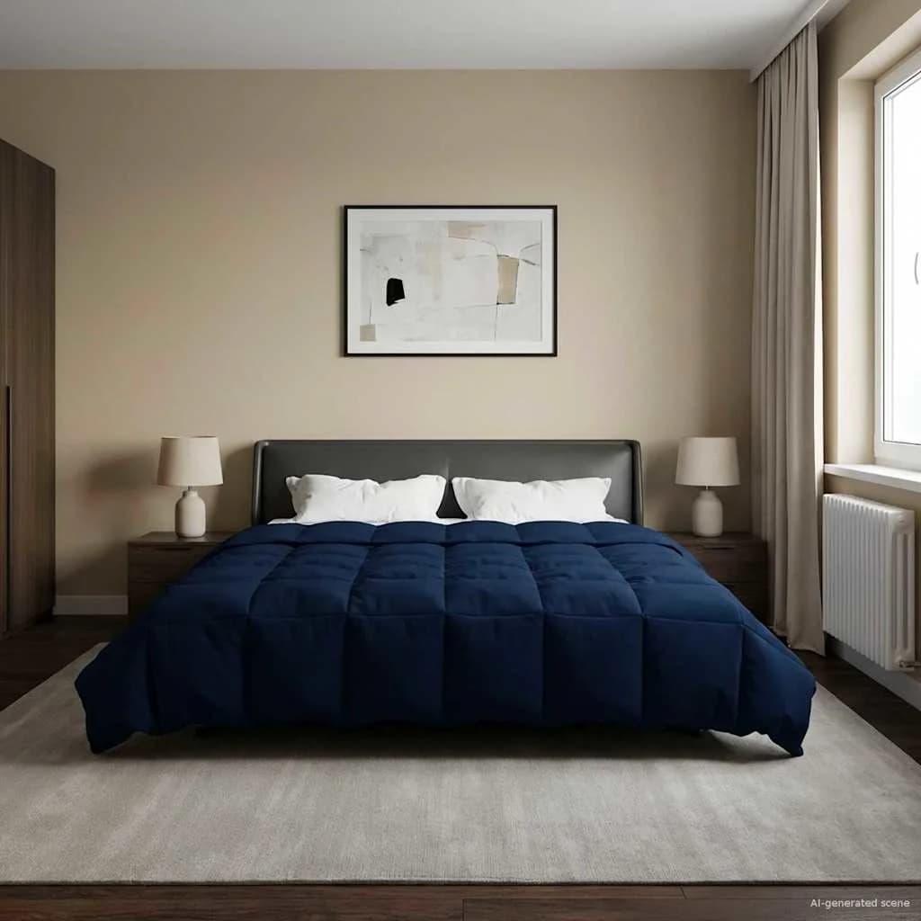 Zimska posteljnina Temno modra 200 x 240 cm Mikrovlakna - slika 4