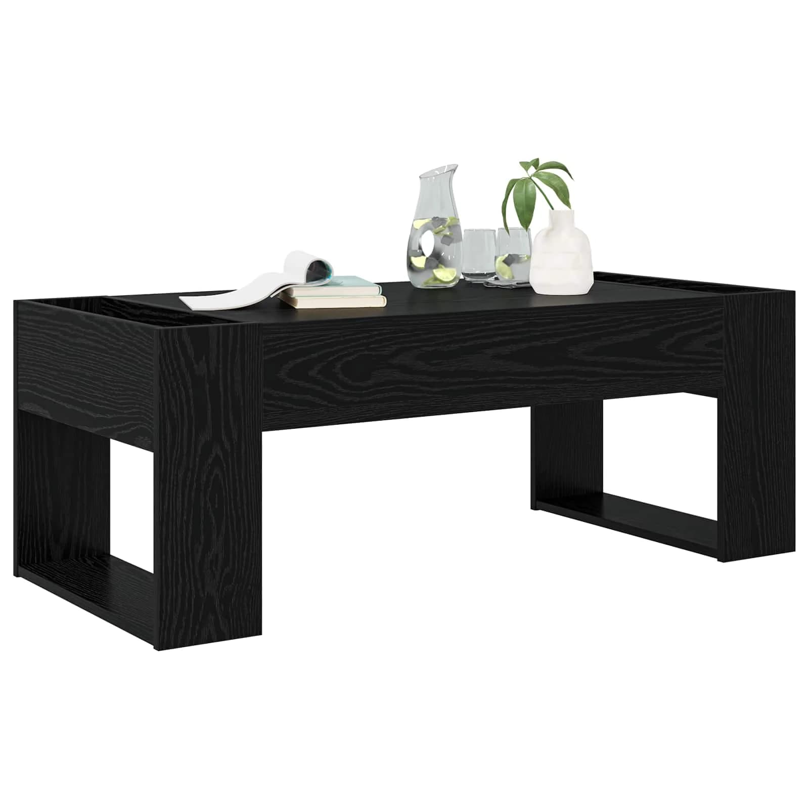 Klubska miza Črna Orehovina 110 x 50 x 41 cm Inženirski les - slika 3