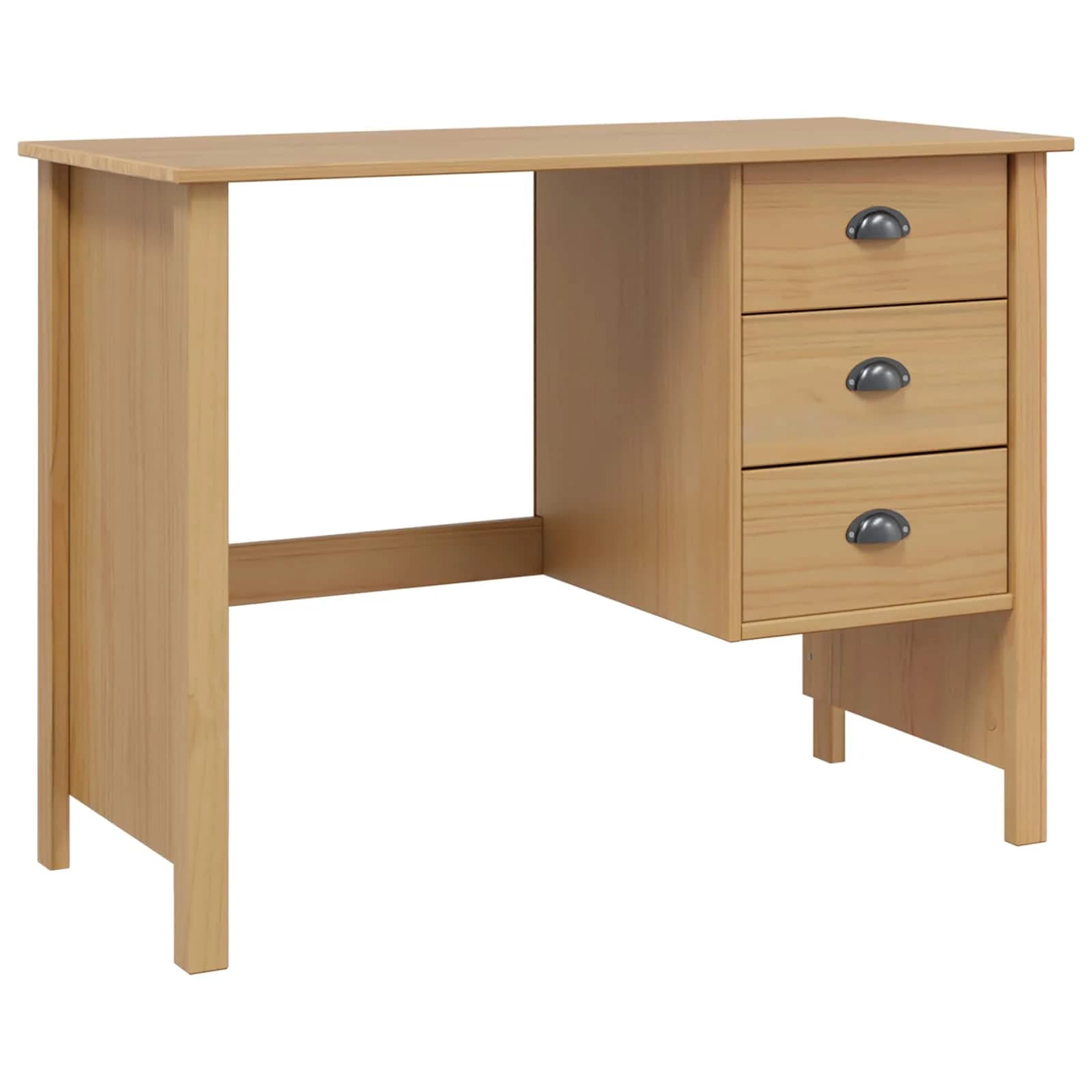 Pisalna miza z predali HILL Medeno rjava 100 x 45 x 74 cm - slika 2