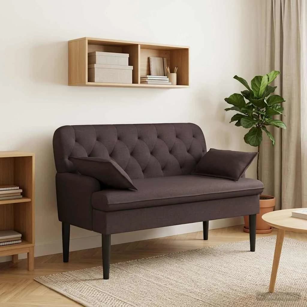 Dvojnica s gumbi Temno rjava 111 x 68 x 80 cm Blago
