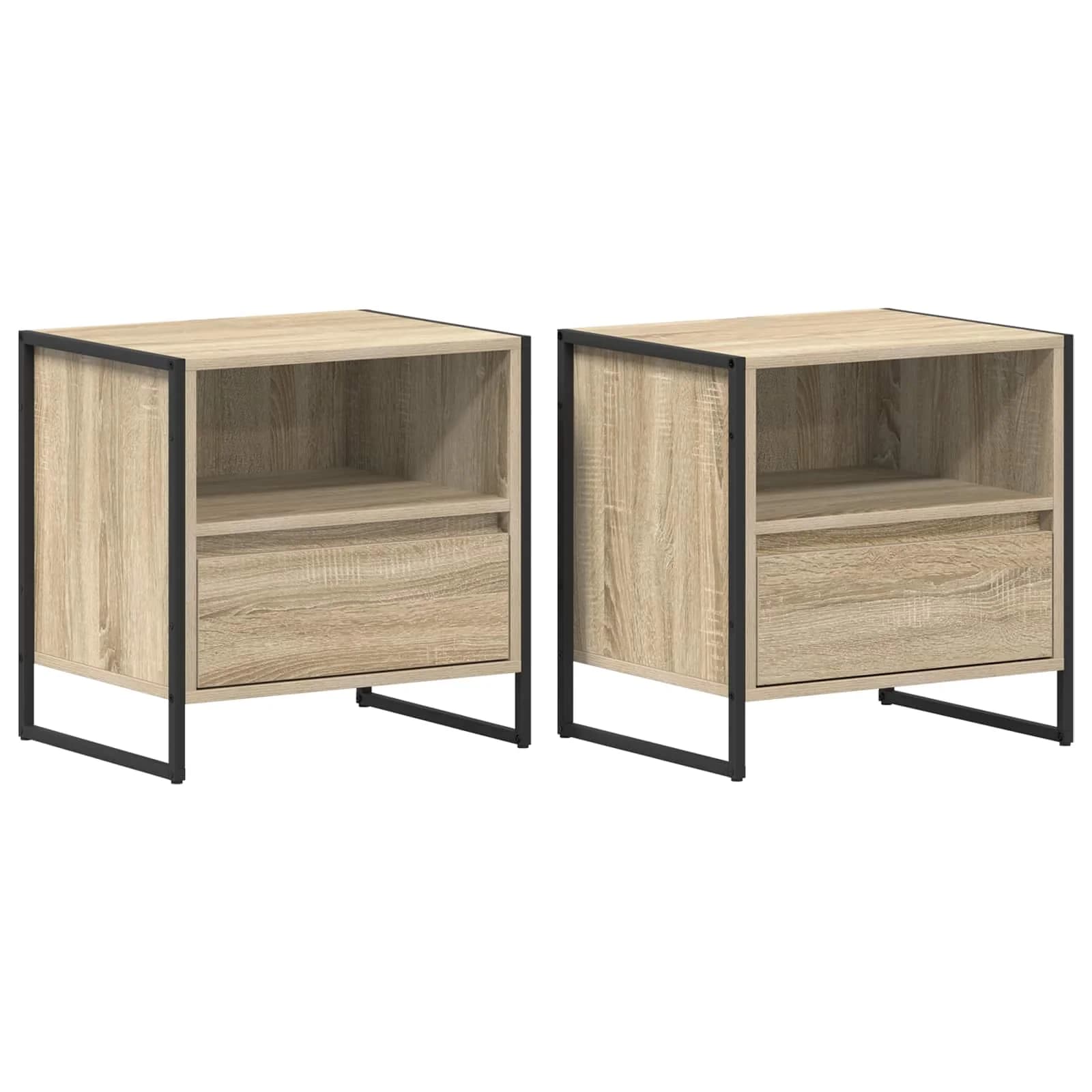 Nočna omarica 2 kos Sonoma 50 x 39,5 x 50 cm Inženirski les - slika 2