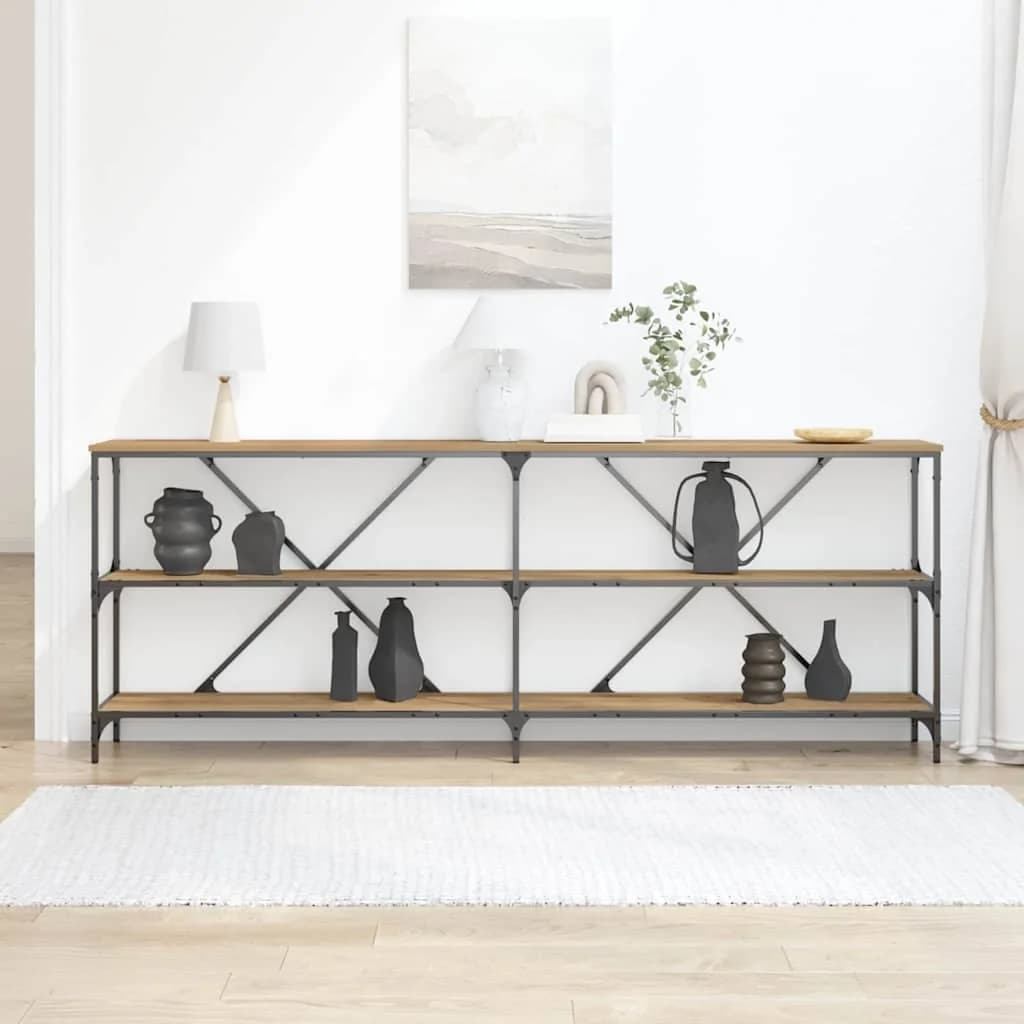Konzolna miza Oreh 200 x 30 x 75 cm Inženirski les - slika 4