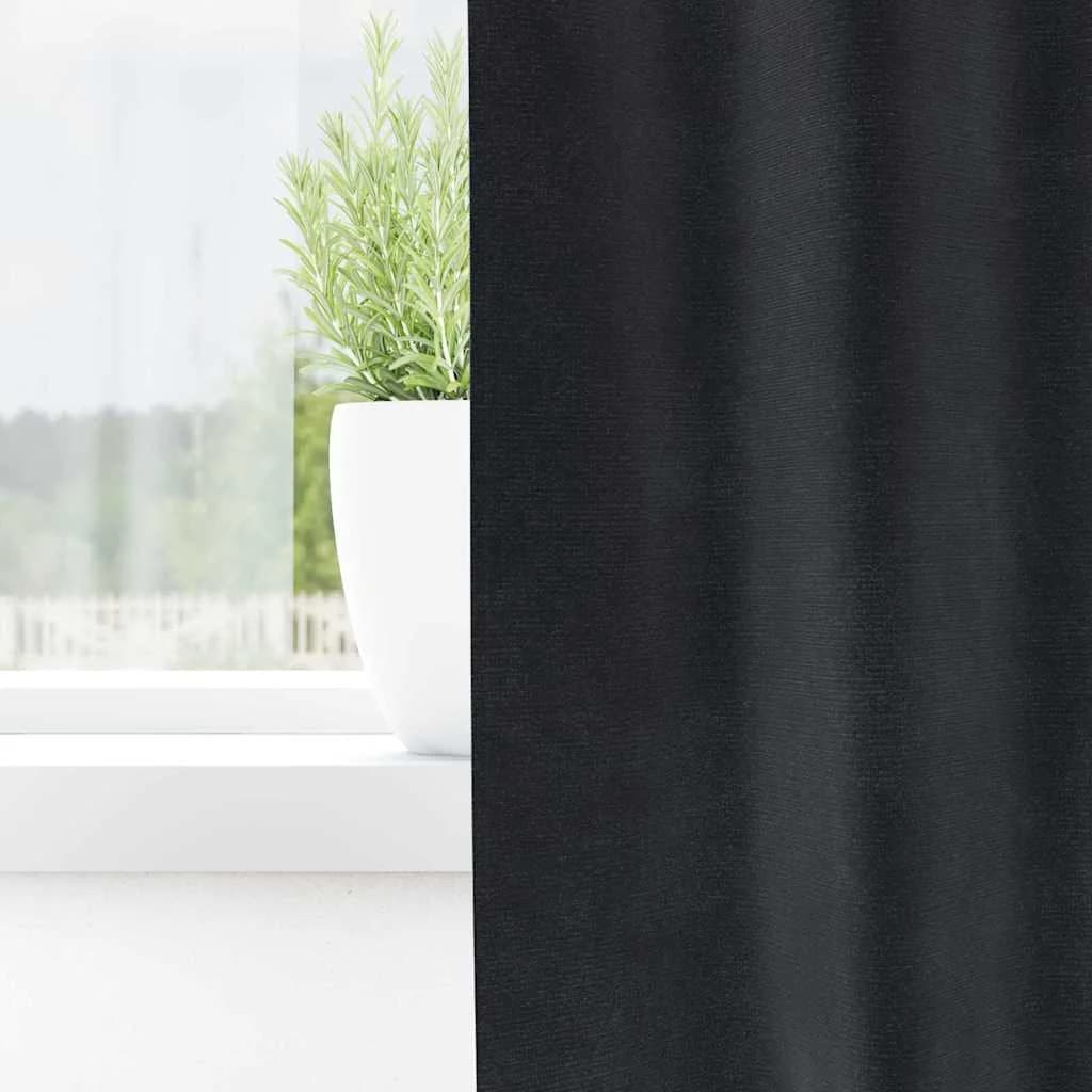 Zatemnitvene zavese 2 kos Temno siva 140 x 245 cm Žamet - slika 3