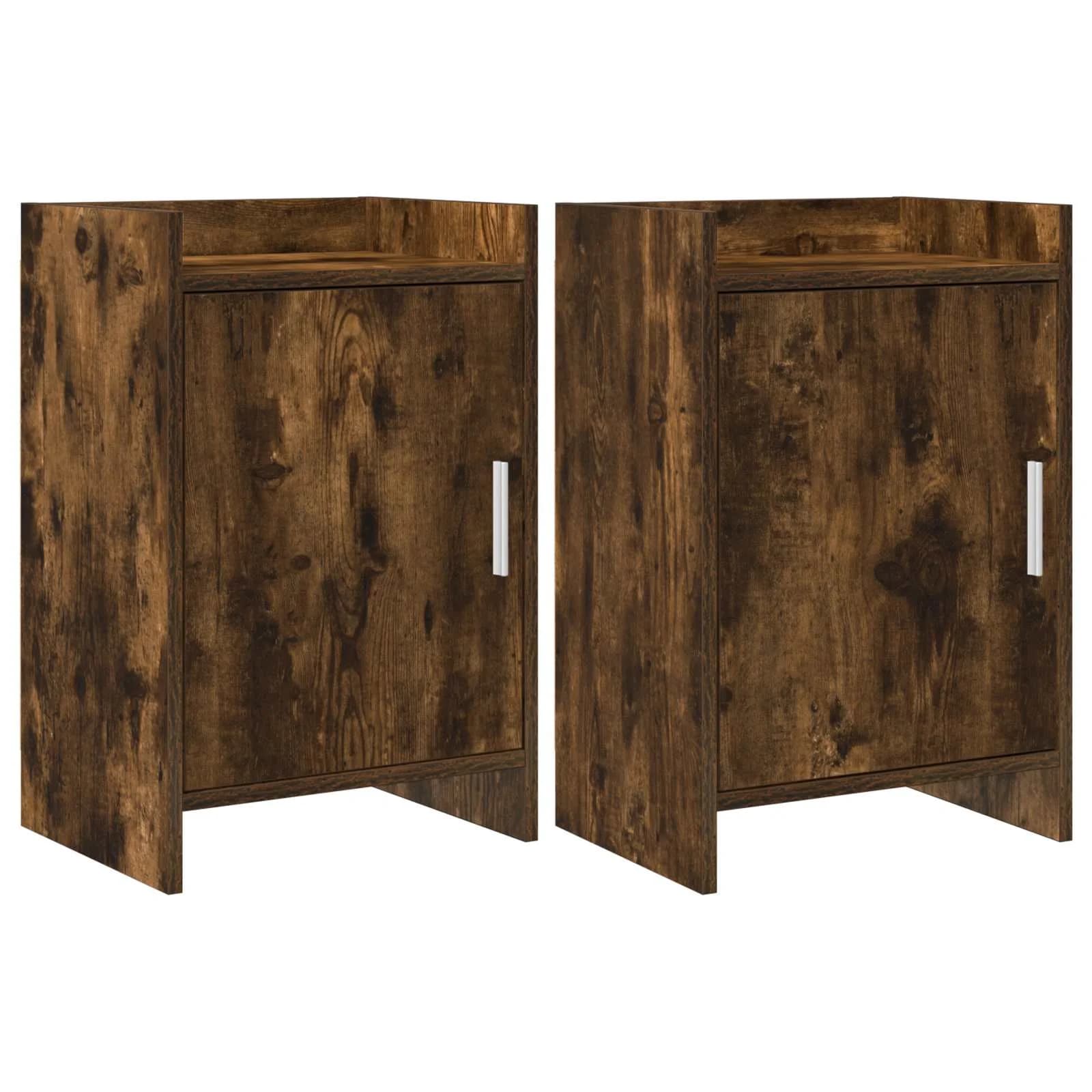 Posteljne mize 2 kos Dimljen hrast 40 x 30 x 60 cm