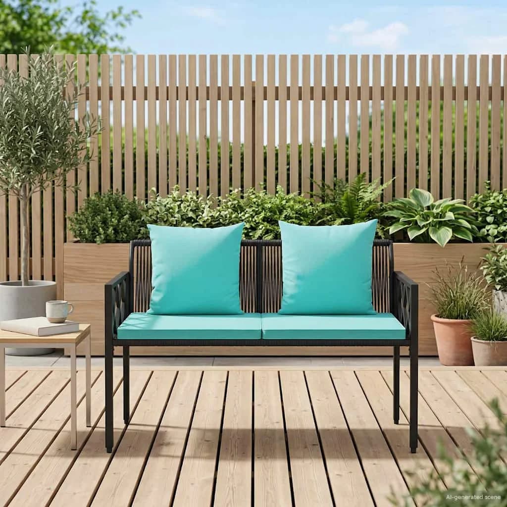 Zunanje klopi 2 -Seater 116 x 56 x 75 cm poli ratan - slika 3