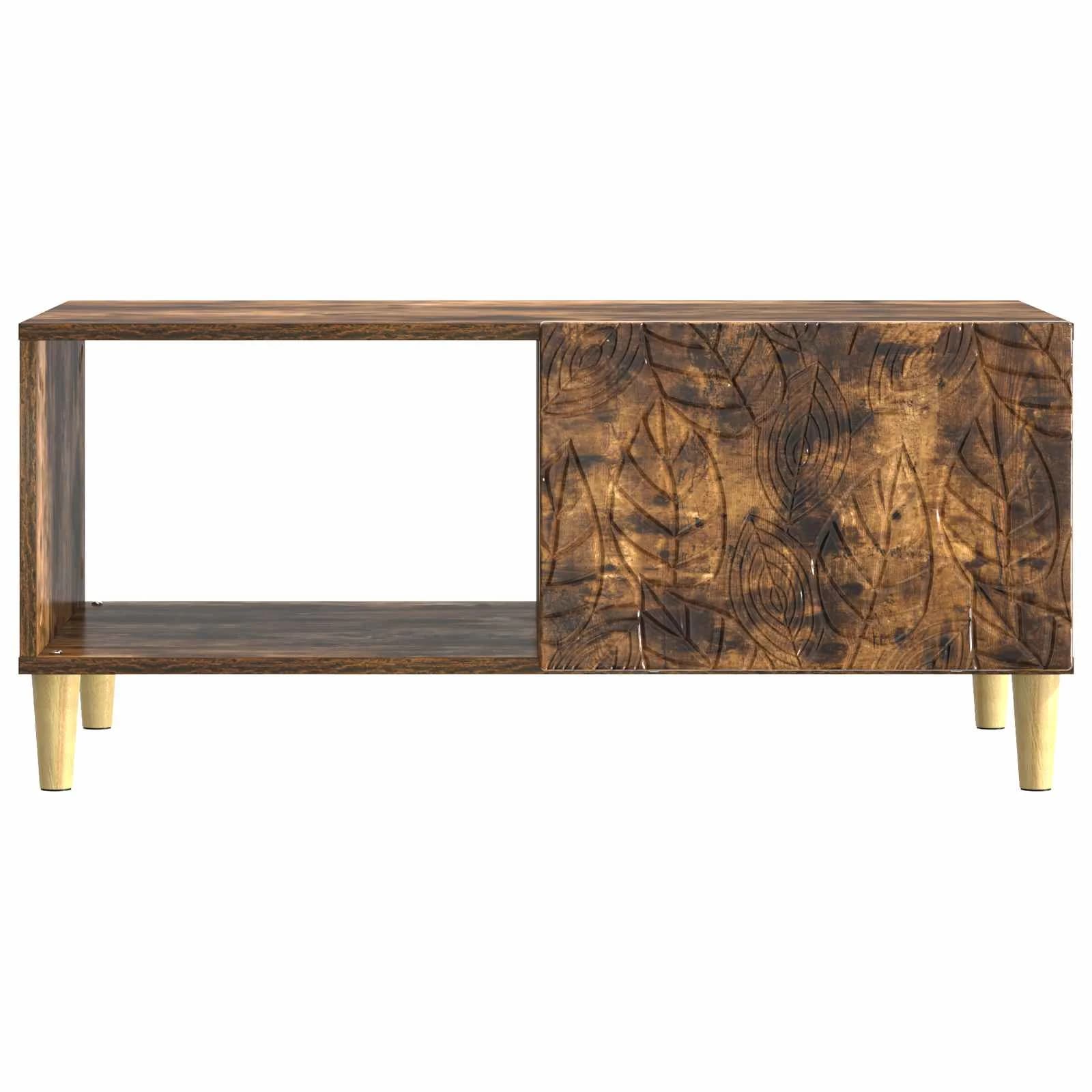 Klubska miza Dimljen hrast 90 x 50 x 40 cm Inženirski les - slika 4