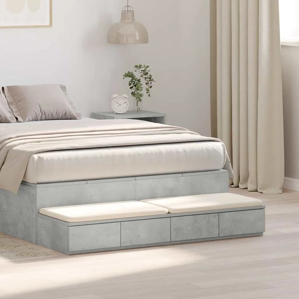 Posteljni predali Betonsko siva 120 x 36,5 x 16,5 cm