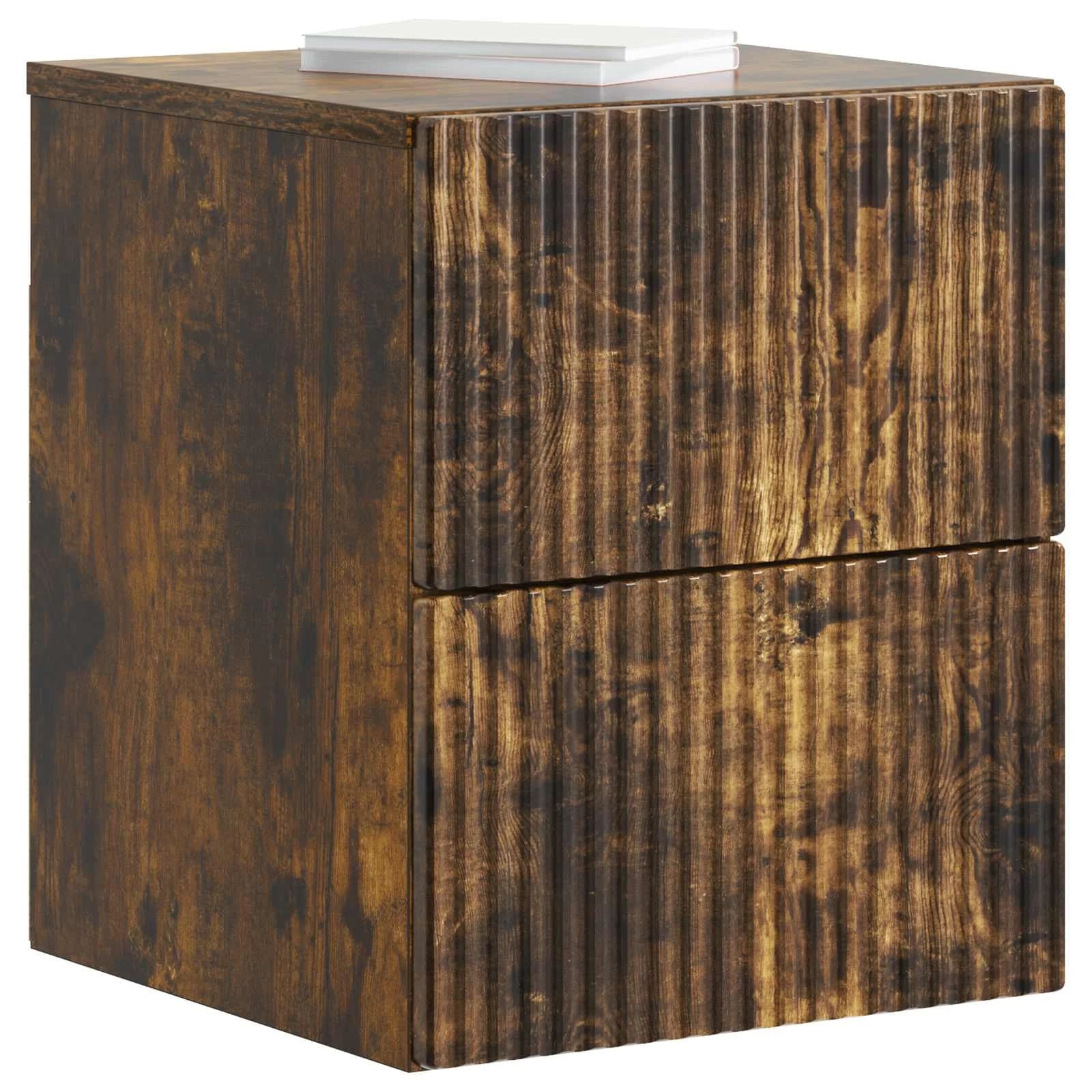 Stenski nočni omarici 2 kos Dimljen hrast 33 x 34,5 x 40 cm - slika 3