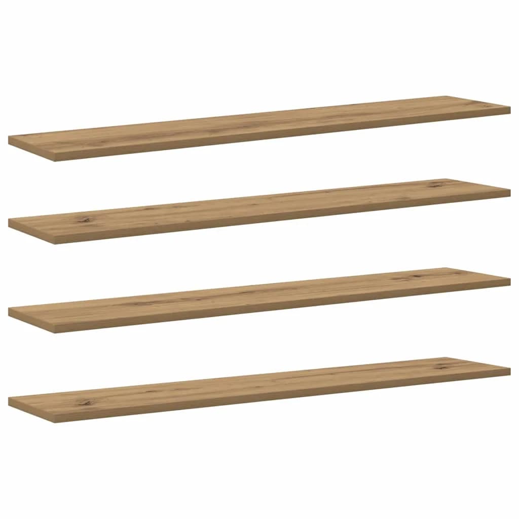 Polica za knjige 3 nivojev 4 kos 100 x 20 x 1,5 cm Rjava - slika 2