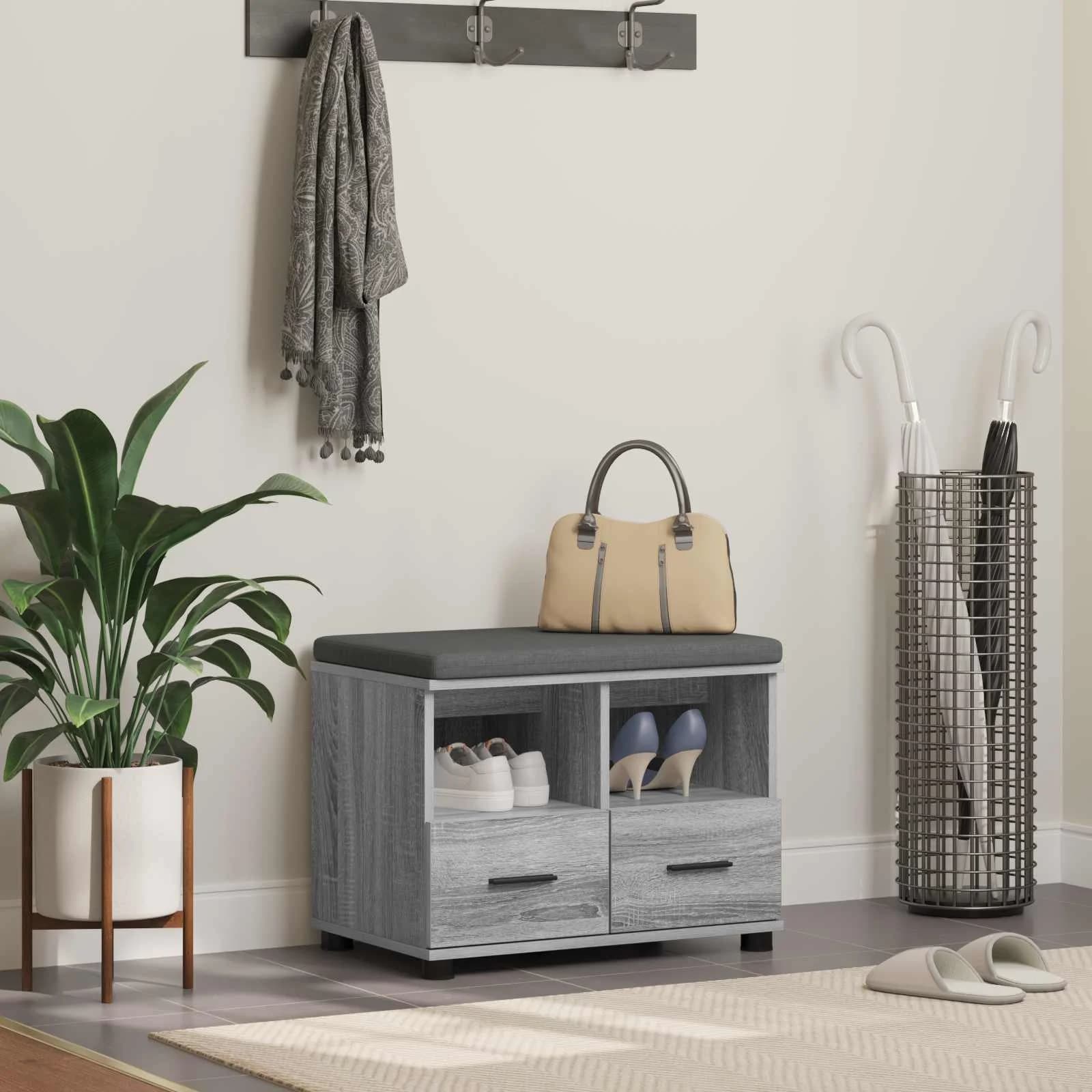 Haldna klop z blazino s predalom Siva Sonoma 60 x 38 x 46 cm
