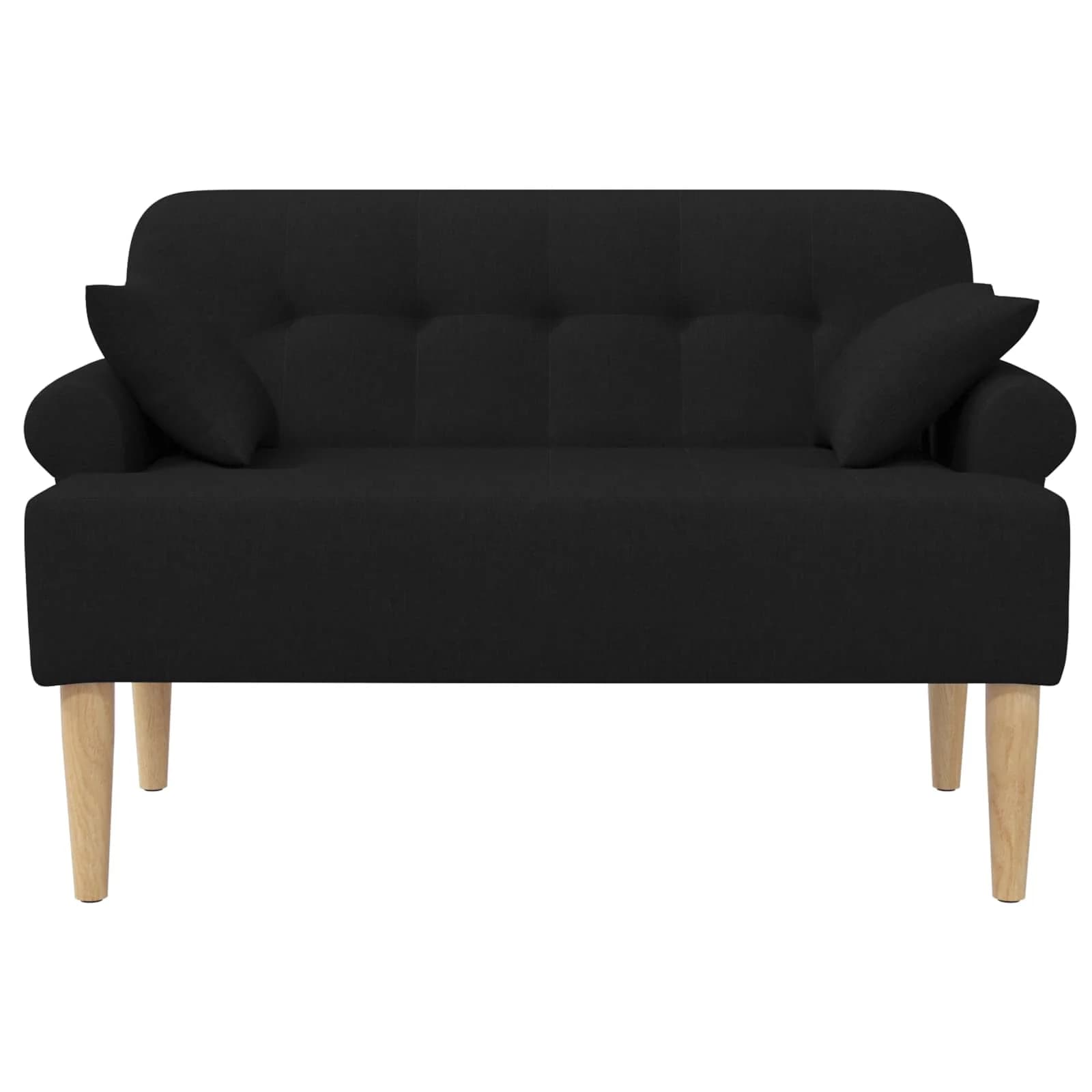 Dvojnica s gumbi Črna 120 x 65 x 79 cm Blago - slika 3