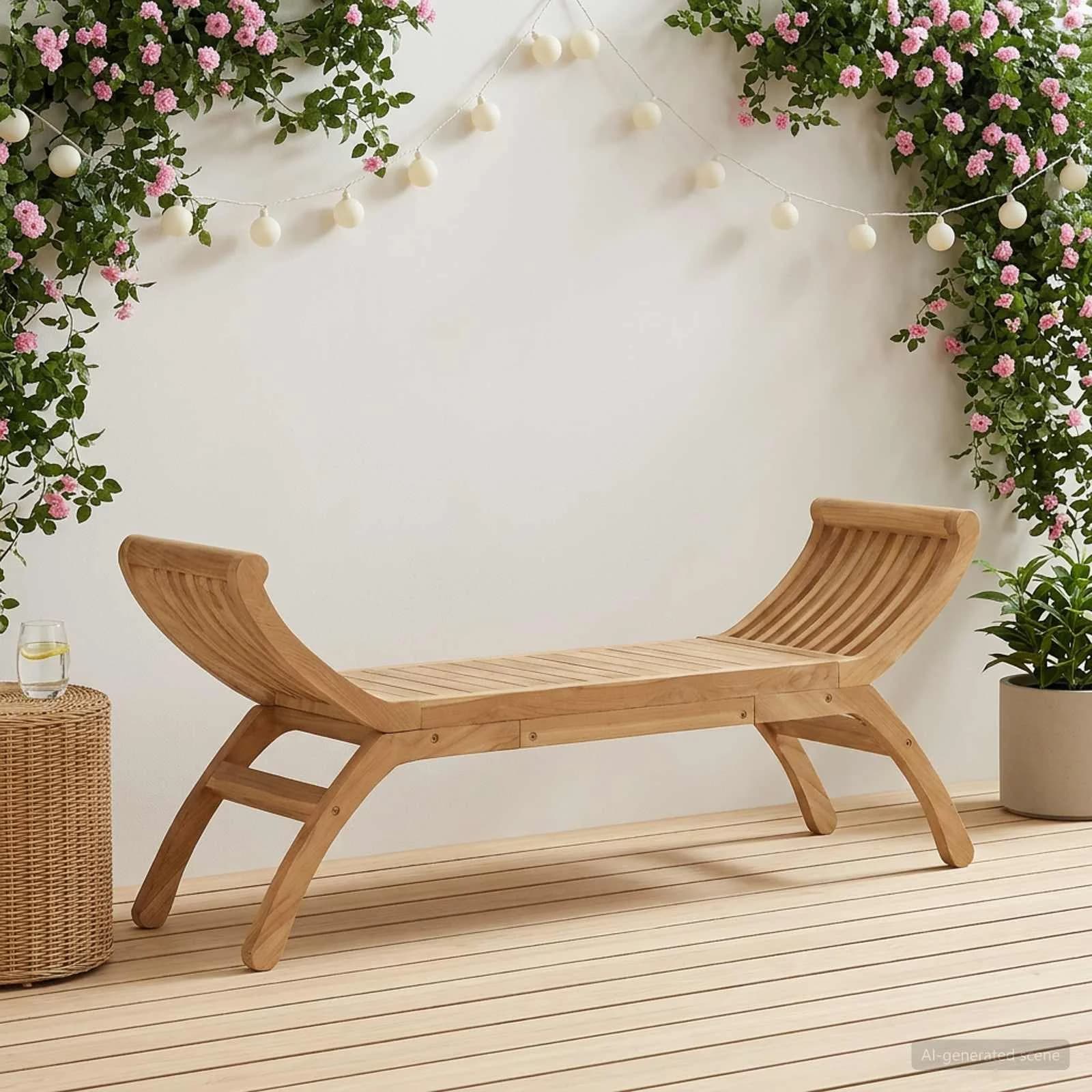 Vrtna klop 2 -Seater 126 cm Trden tikov les Naravna