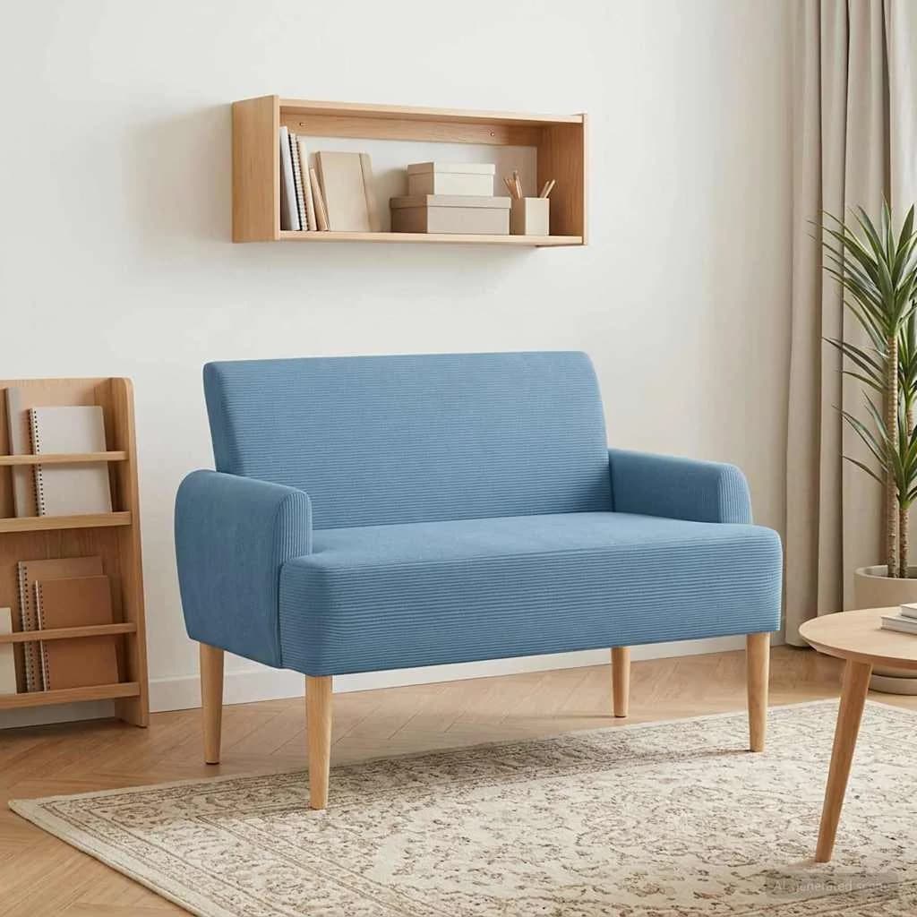 Dvojnica s gumbi Modra 116 x 67 x 81 cm Žametna tkanina