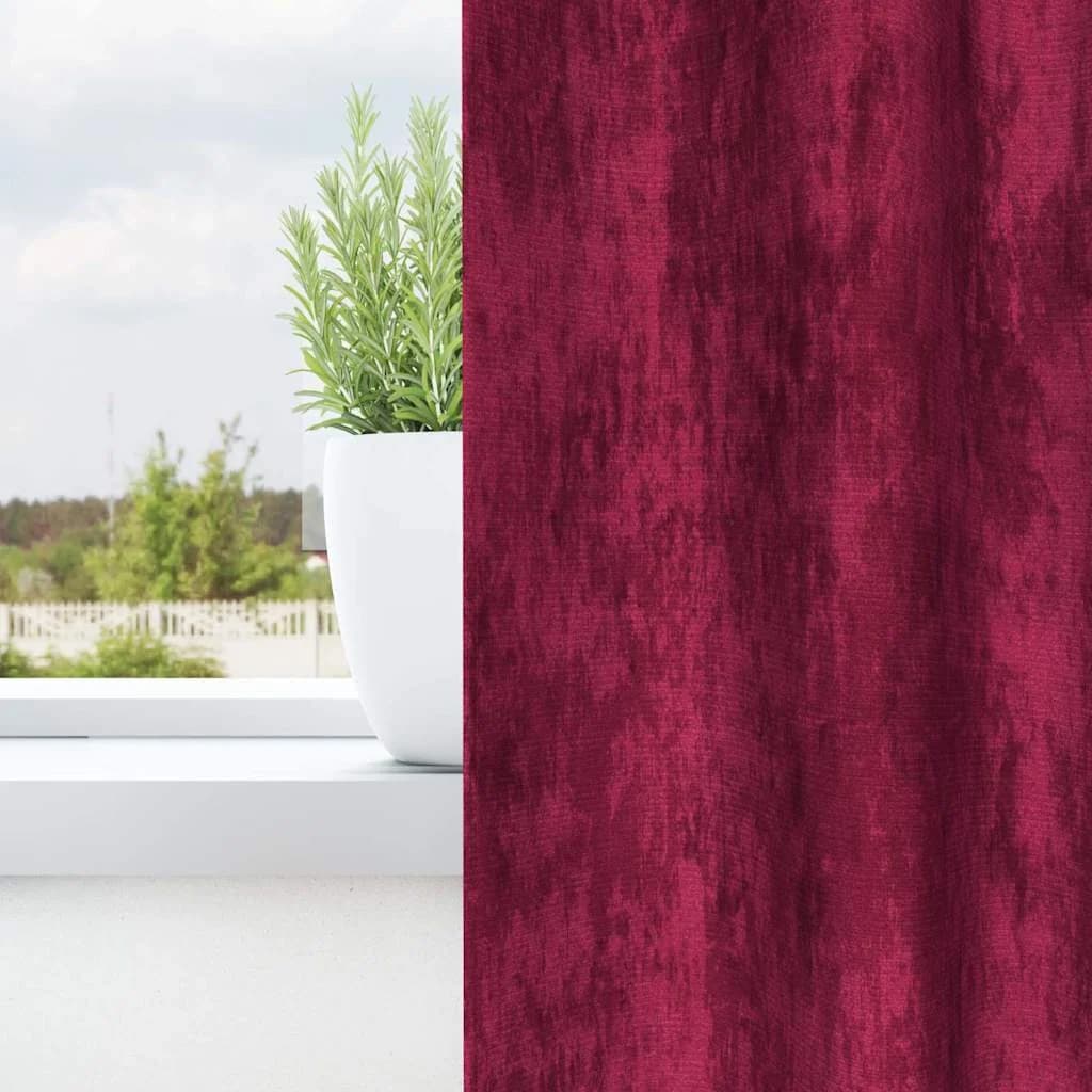 Velvete zavese 2 kos vinsko rdeča 175 x 140 cm Žamet - slika 3