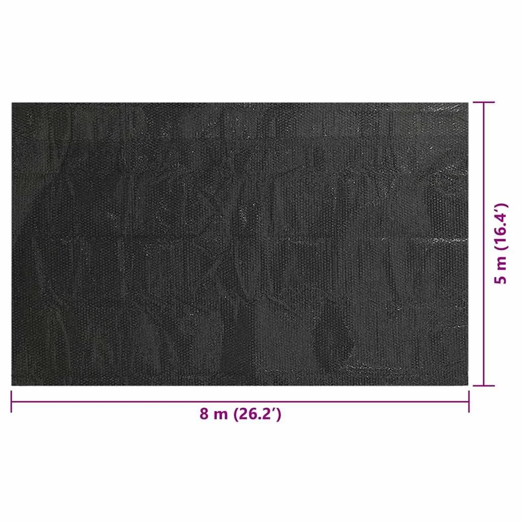 Črna pravokotna PE solarna folija za bazen 8 x 5 m - slika 6
